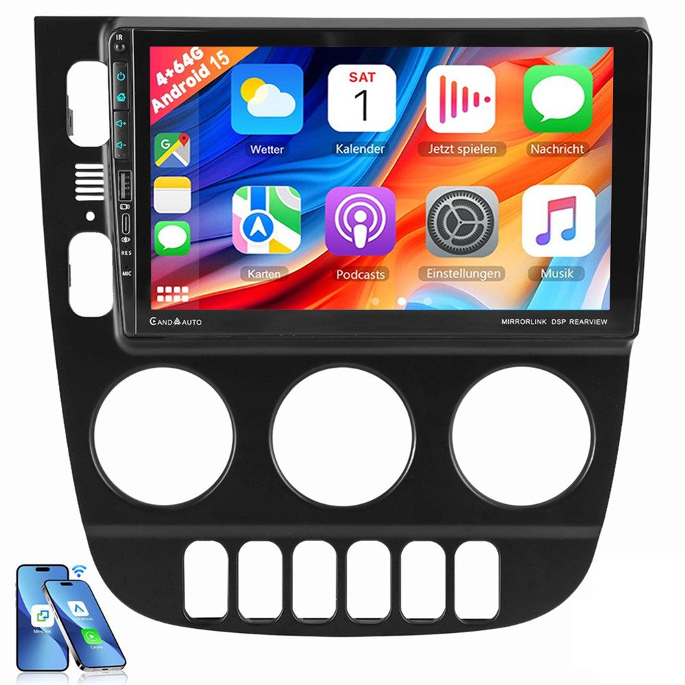 ESSGOO Für Mercedes-Benz M-Klasse W163 ML 350 1998-2005 Autoradio (Digitalradio (DAB), RDS, FM, AM, Carplay Android Auto GPS Navi WIFI BT)