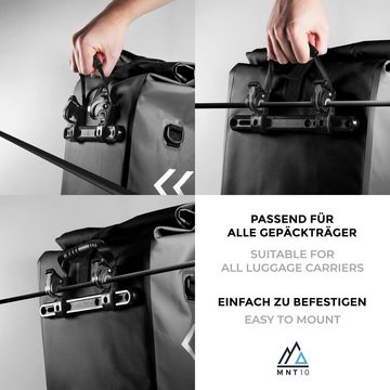 MNT10 Fahrradtasche Fahrradtasche für Gepäckträger 28L I Wasserdicht Und Reflektierend, Gepäckträgertasche für Fahrrad & Umhängetasche I für Touren