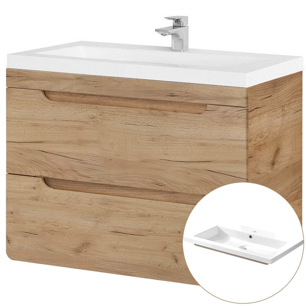 Lomadox Badmöbel-Set LUTON-56-CRAFT, (Spar-Set, 4-St), Badmöbel Set in Wota günstig online kaufen