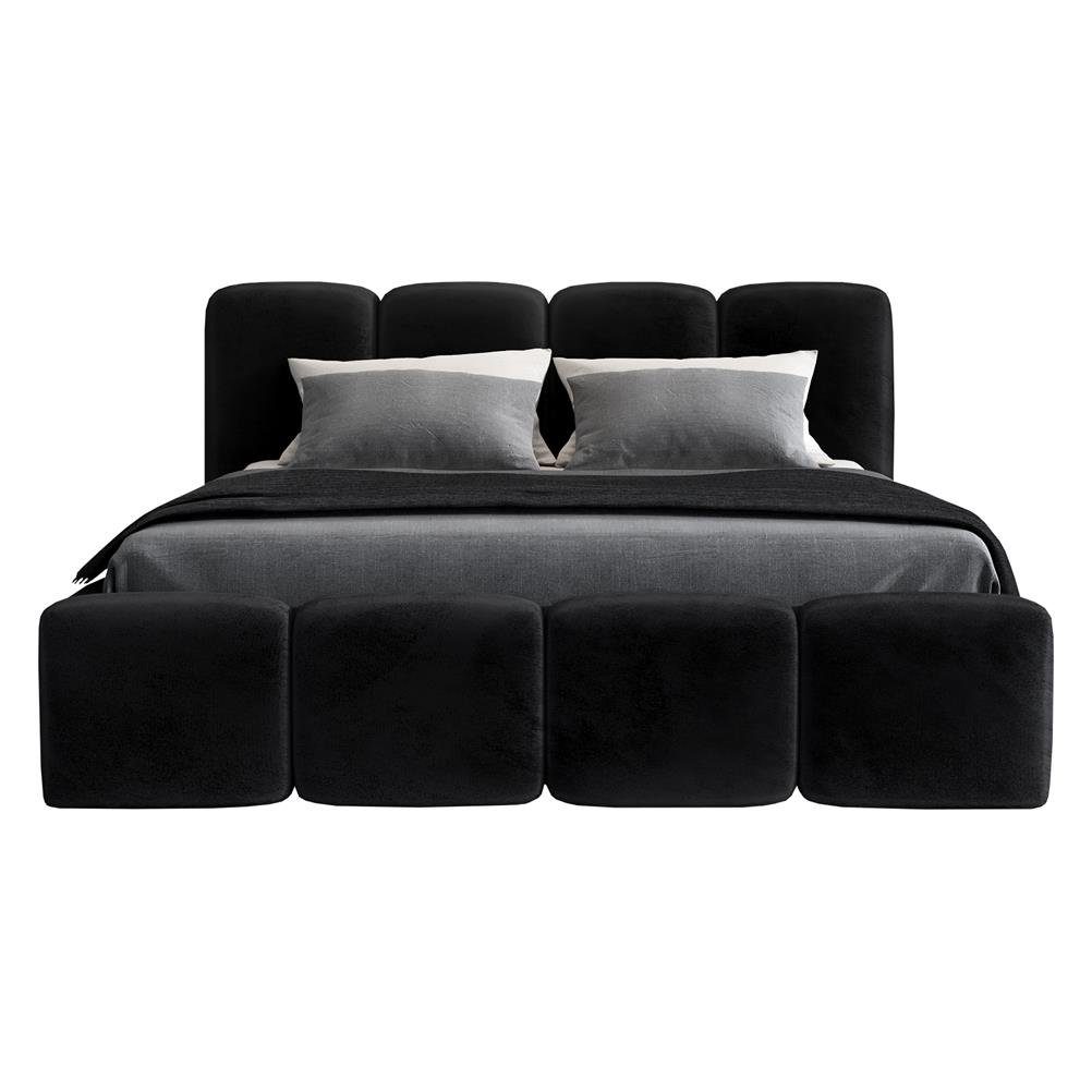 A&J MöbelLand GmbH Polsterbett DONA-OM mit Lattenrost und Bettkasten. (Bett mit Kopfteil. Lattenrost und Bettkasten Inclusive! Viele Varianten zur Auswahl – wählen Sie Größe und Farbe!, TOP ANGEBOT), Länge: 220 cm Höhe Kopfteil: 100 cm