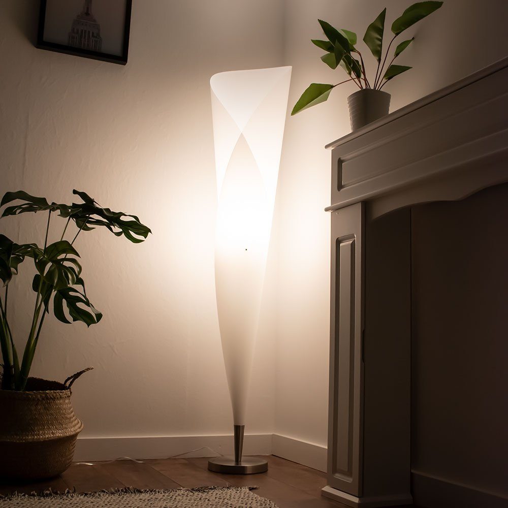 LED Steh Lampe opal weiß Metall Leuchte Ess Wohn Zimmer Beleuchtung Schalter 