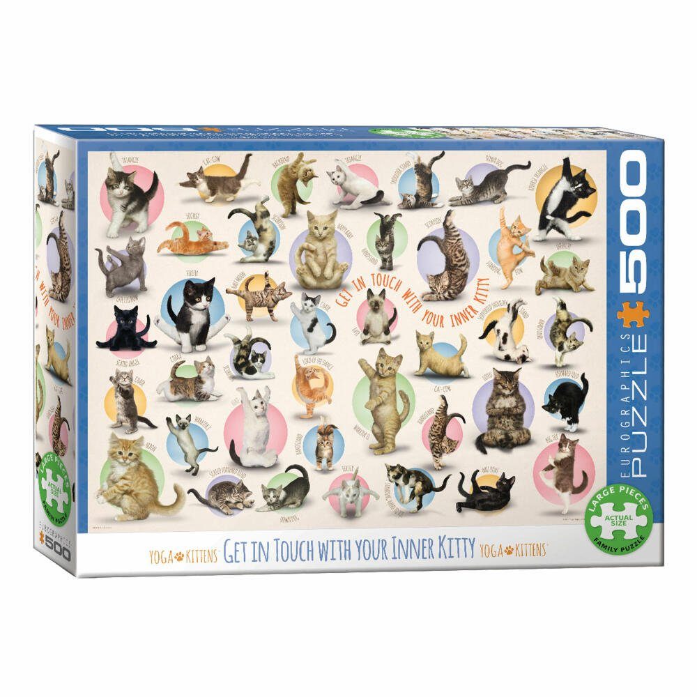 Yoga Puzzle Puzzleteile 500 Kätzchen, EUROGRAPHICS