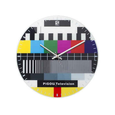 Goods+Gadgets Wanduhr Designer-Uhr mit Testbild Motiv (Analoge Uhr)