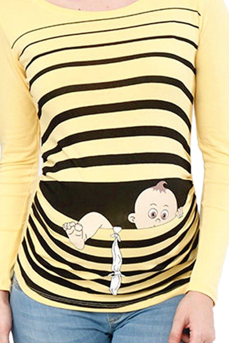 M.M.C. Umstandsshirt Baby Flucht mit Motiv