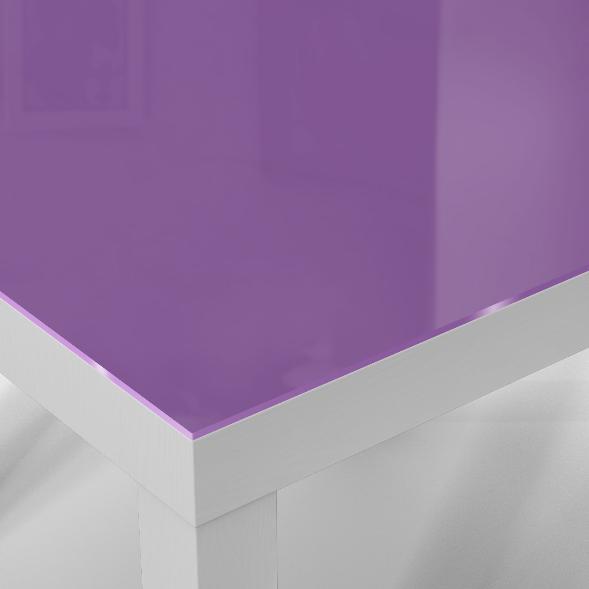 DEQORI Couchtisch 'Unifarben - Beistelltisch modern Glastisch Glas Violett', Weiß