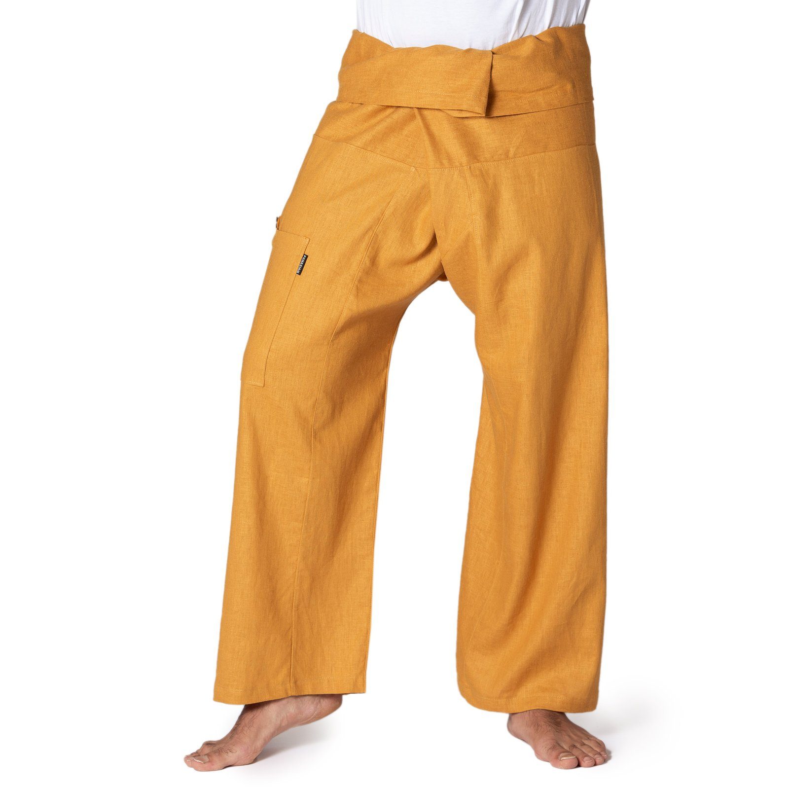 PANASIAM Wellnesshose Thai Fischerhose Hanf bequeme Unisex Wickelhose aus Hanf als Yogahose Freizeithose Relaxhose loose fit