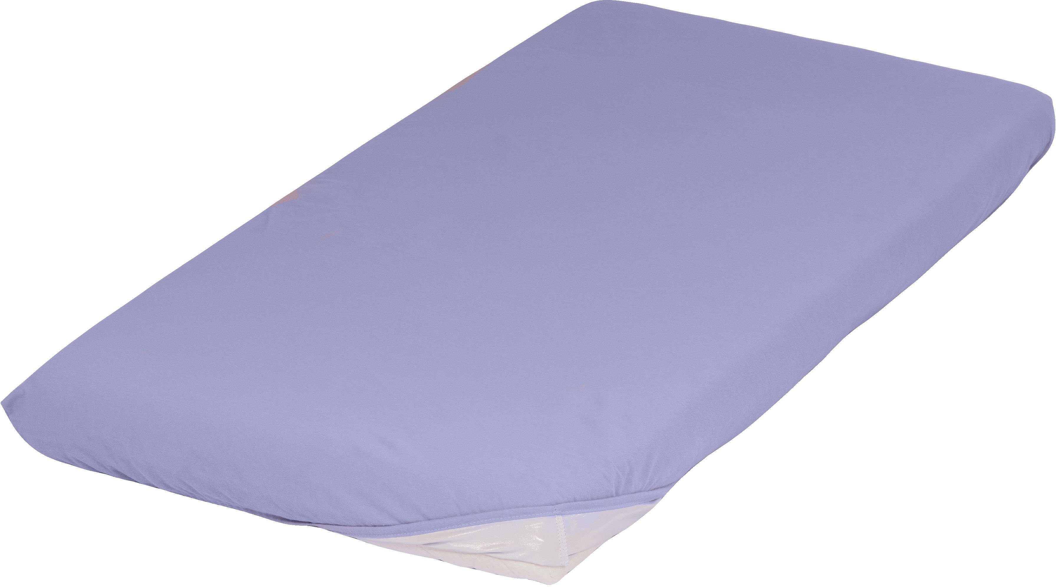 10-12cm Spannbetttuch flieder SETEX, von mit Für wasserdicht Feinbiber Höhe Matratzenschutzbezug von einer Matratzen