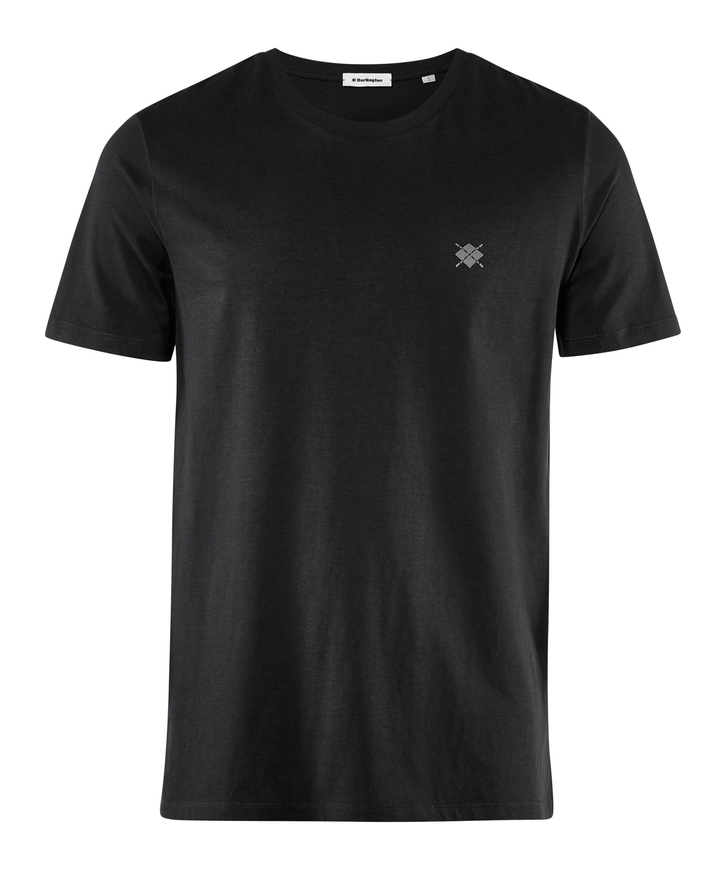 aus black (3000) Biobaumwolle (1-tlg) T-Shirt Burlington