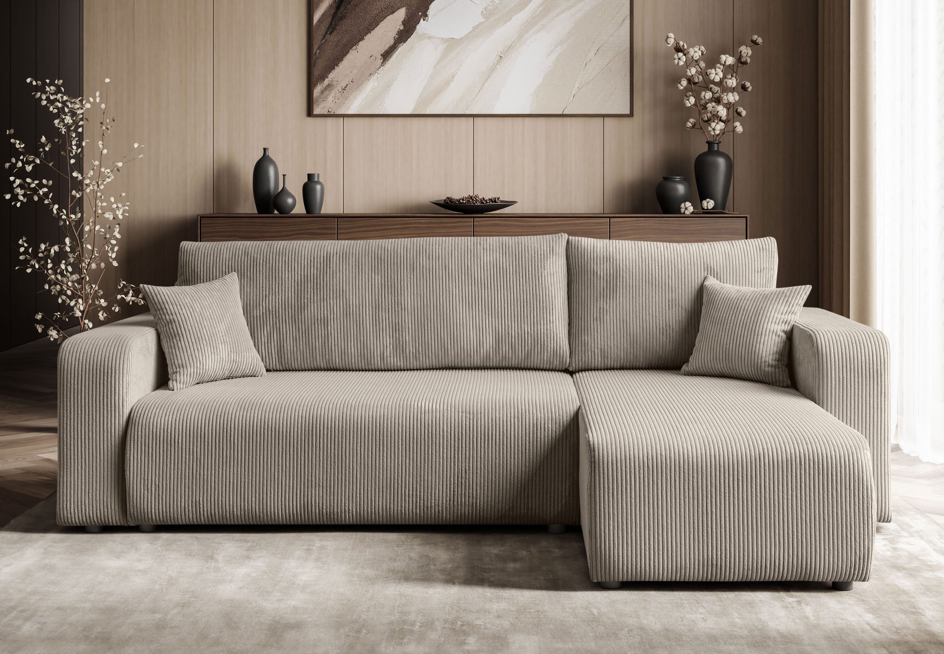 Lookway Ecksofa PRESTIGE L-Form Couch, mit Bettfunktion und Bettkasten