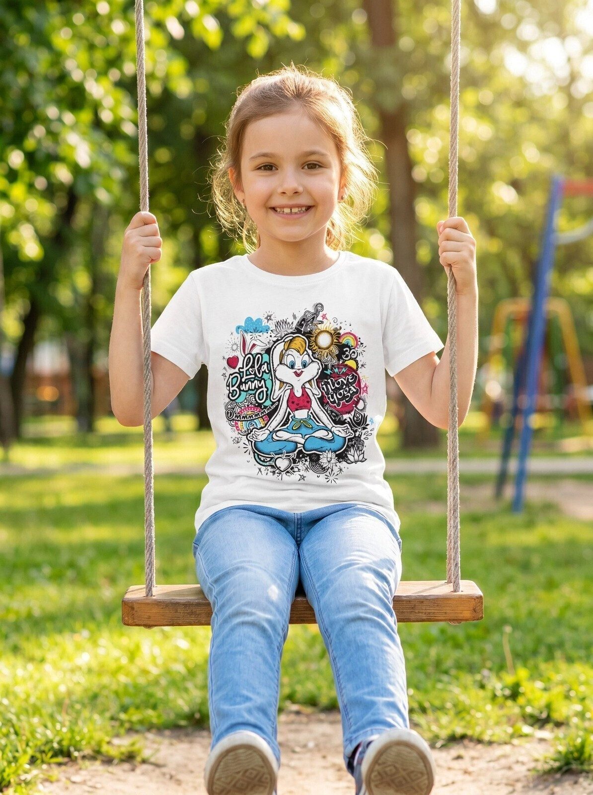 LOONEY TUNES Print-Shirt Looney Toons TAZ oder Lola Bunny Kinder Mädchen T-Shirt Kurzarm Shirt Gr. 104-116 - 100% Baumwolle