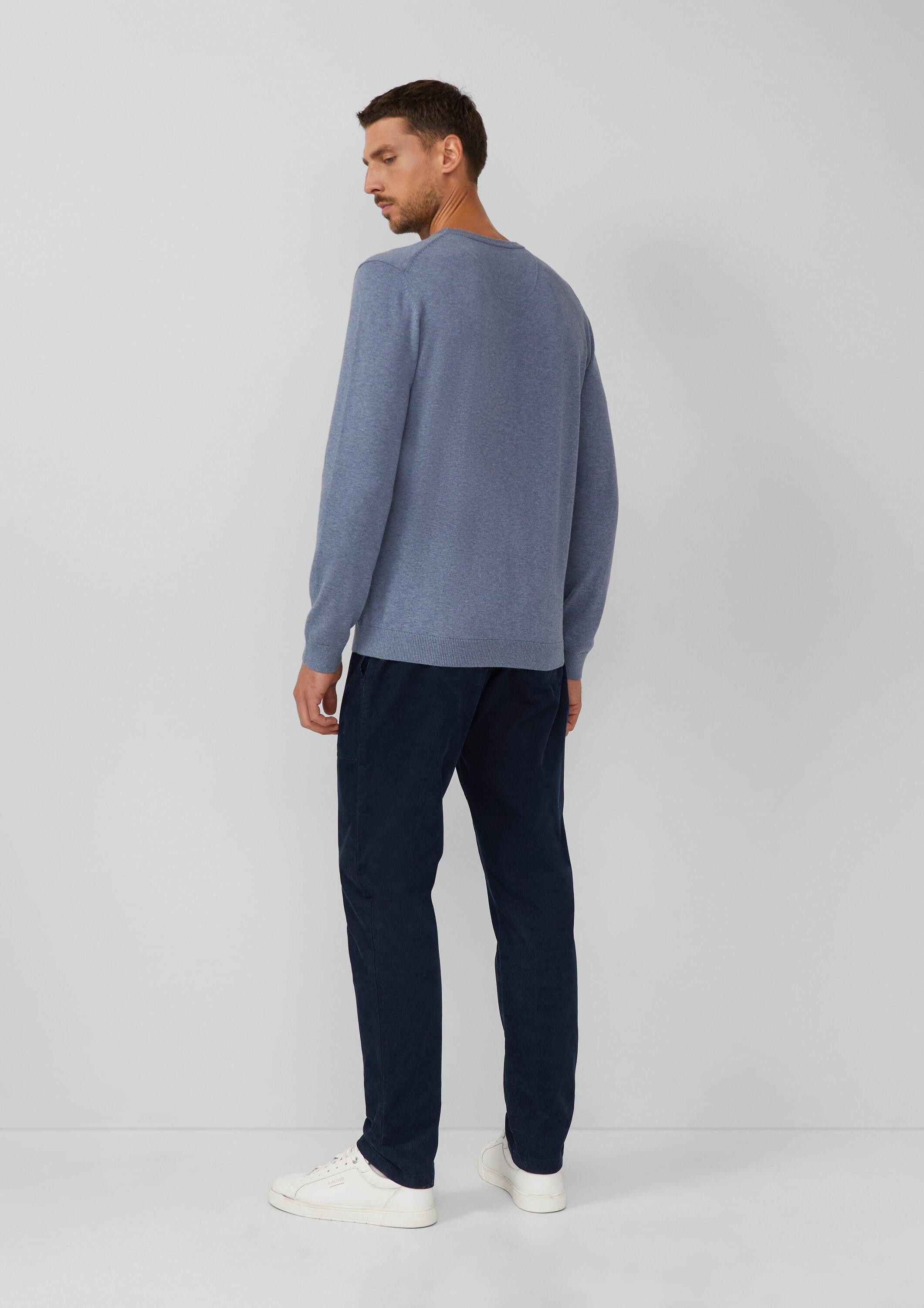 s.Oliver Longpullover Strickpullover Baumwollpullover mit Logo-Stickerei
