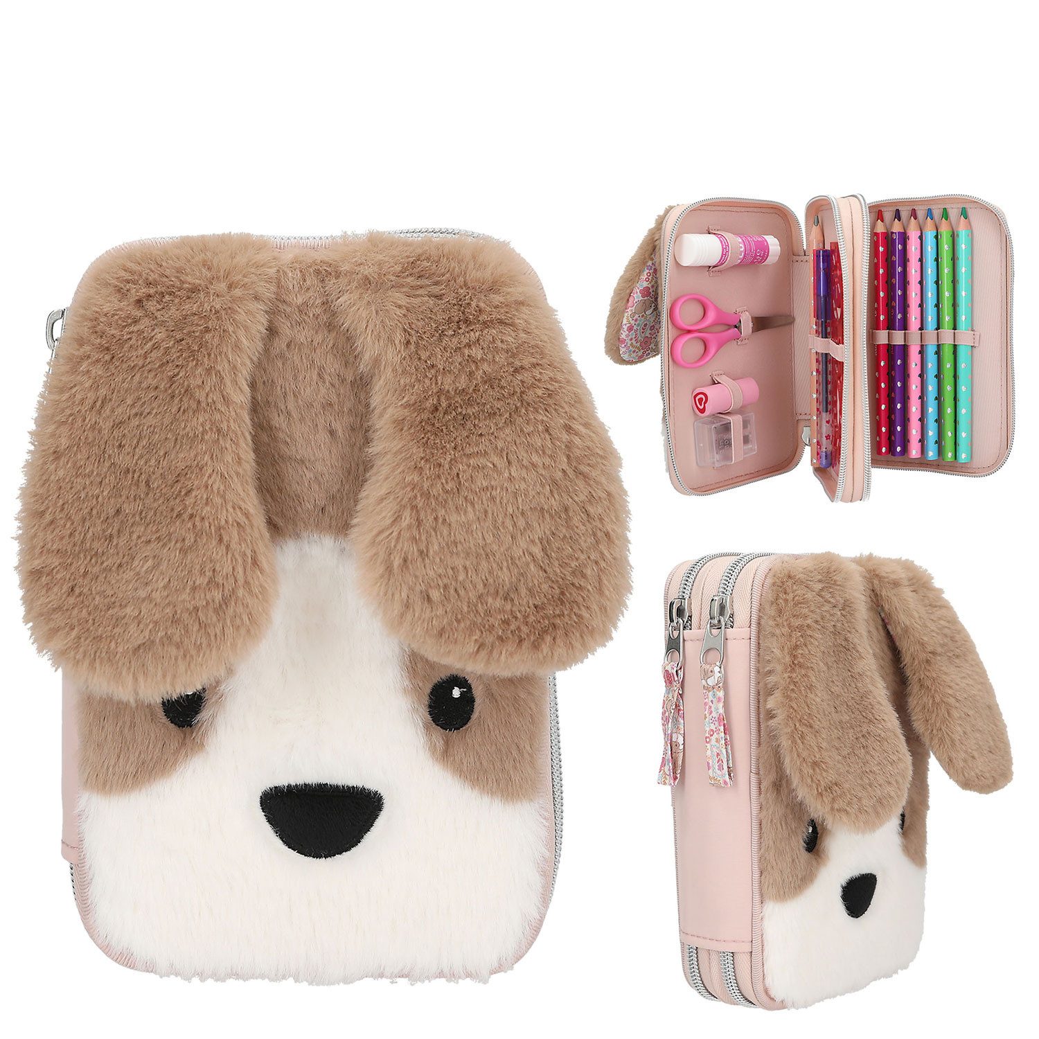 Depesche Geldbörse Depesche 2-Fach Federtasche Princess Mimi MILO 30-Braun