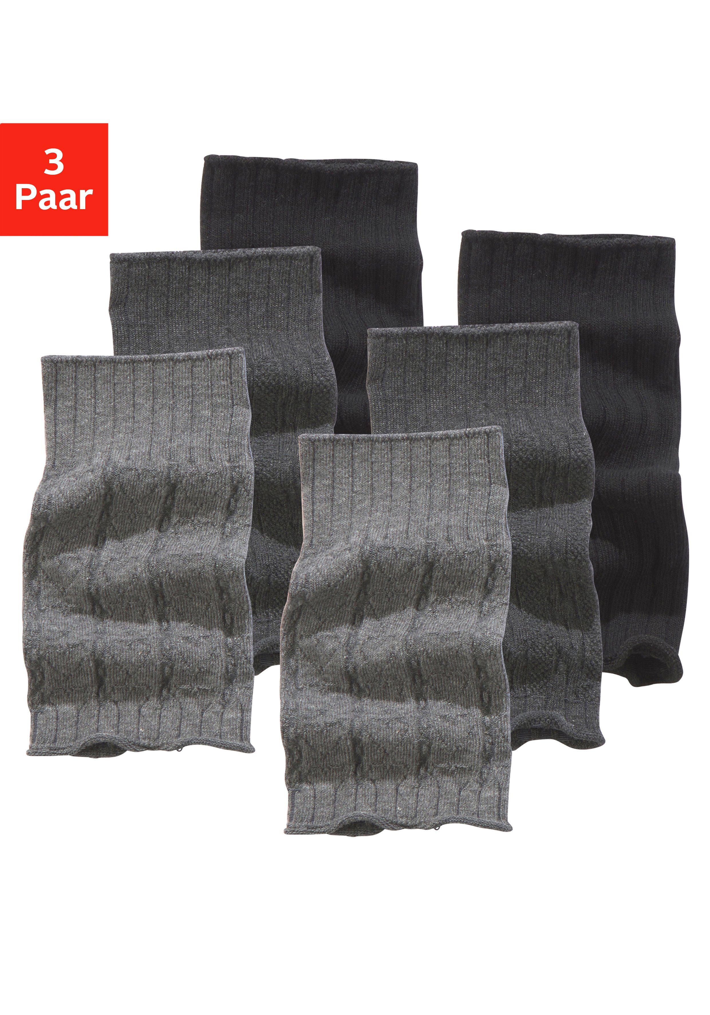 3-Paar) anthrazit, (Set, schwarz 1x und grau, Lavana Stulpensocken Stiefel 1x 1x Boots für