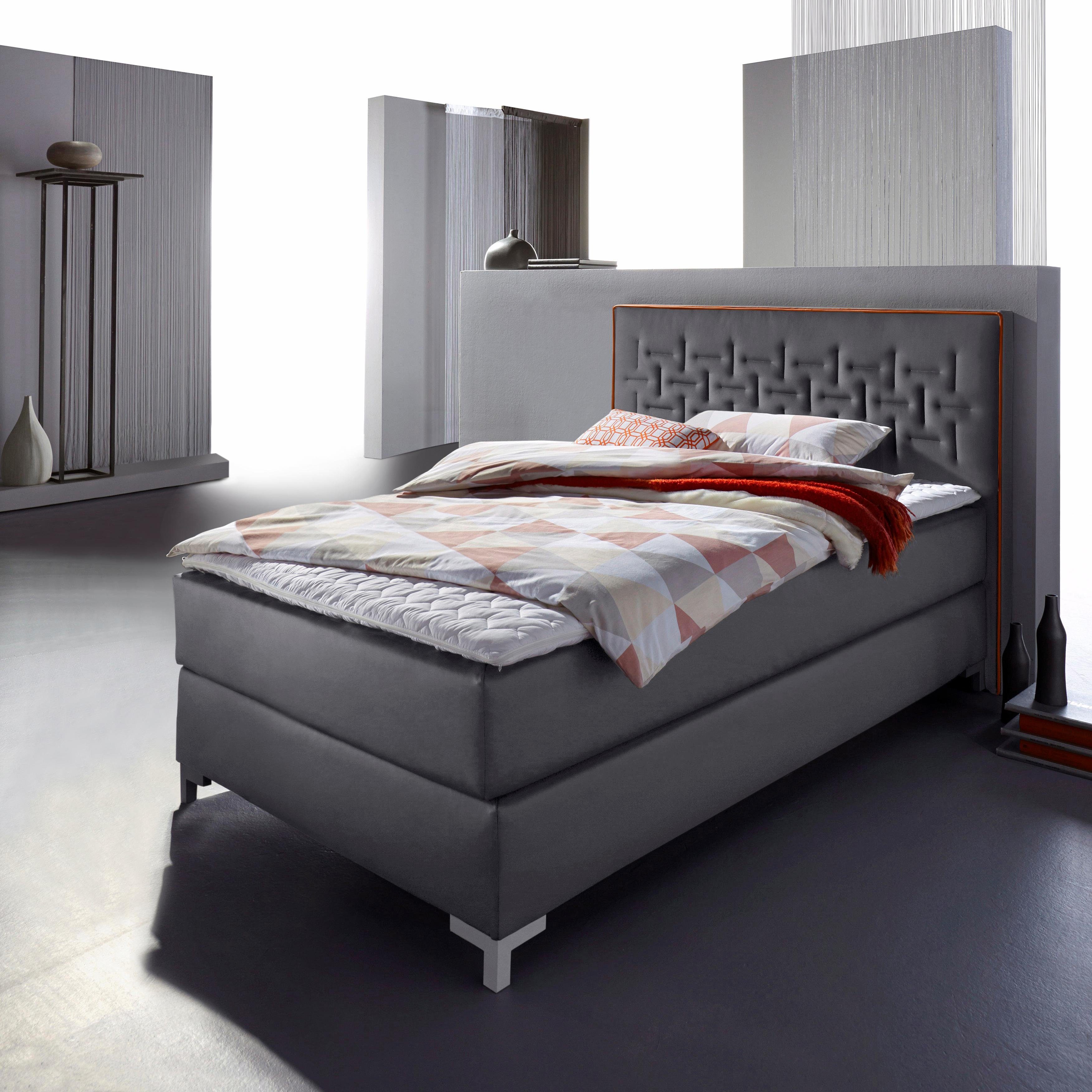 INOSIGN Boxspringbett "Coos" mit besonderer Steppung im Kopfteil, 3 Matratz günstig online kaufen