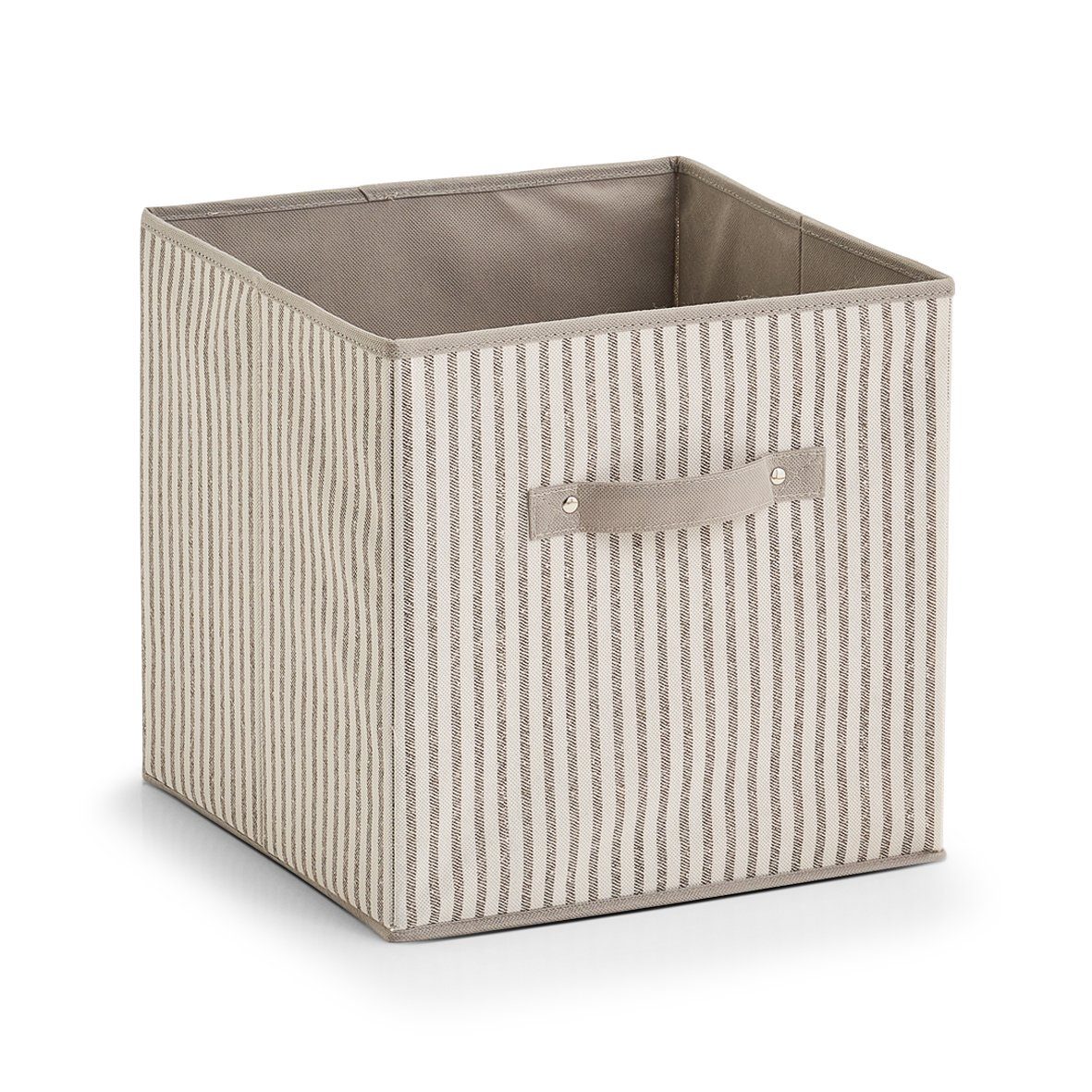 Zeller Present Aufbewahrungskorb Aufbewahrungsbox "Stripes, Vlies, beige, 31 x 31 x 31 cm