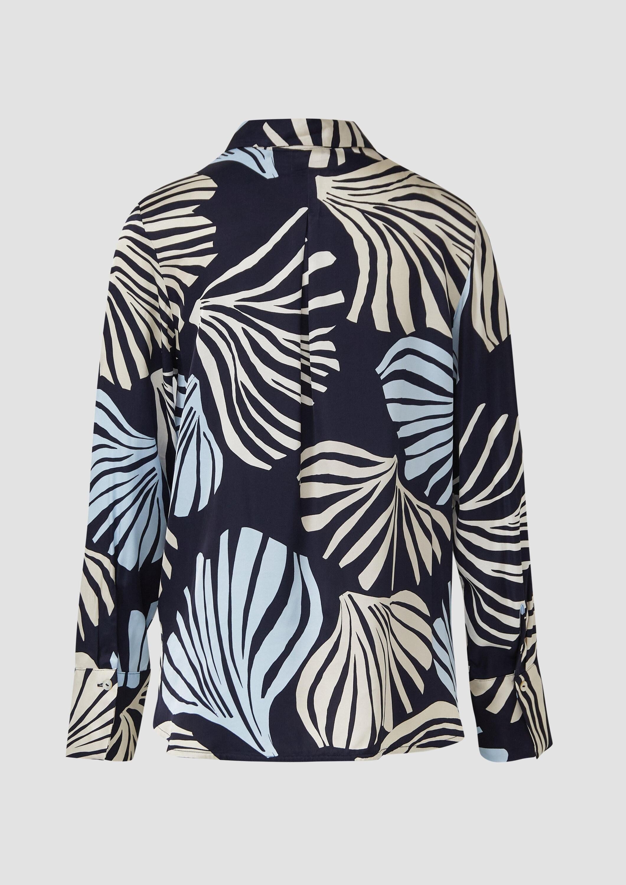 s.Oliver Langarmbluse Bluse Satinierte Viskose-Bluse mit All-over-Print und günstig online kaufen