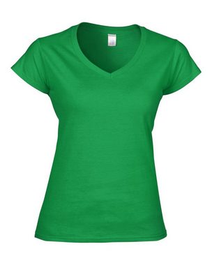 Gildan V-Shirt Gildan Damen T-Shirt V-Neck V-Ausschnitt Baumwolle Shirts Lady Fit