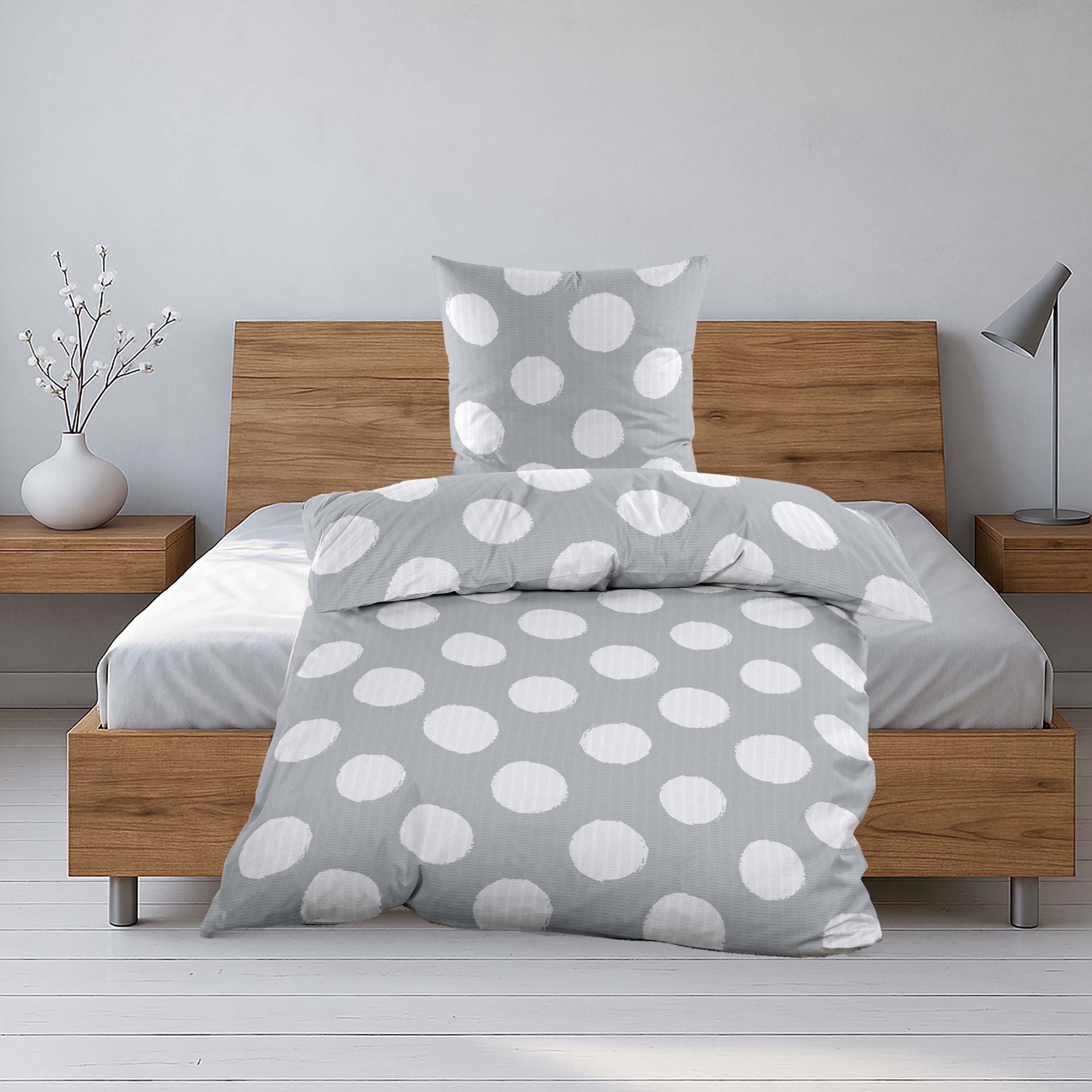 Casa Colori Bettwäsche Seersucker Bettwäsche Silber günstig online kaufen