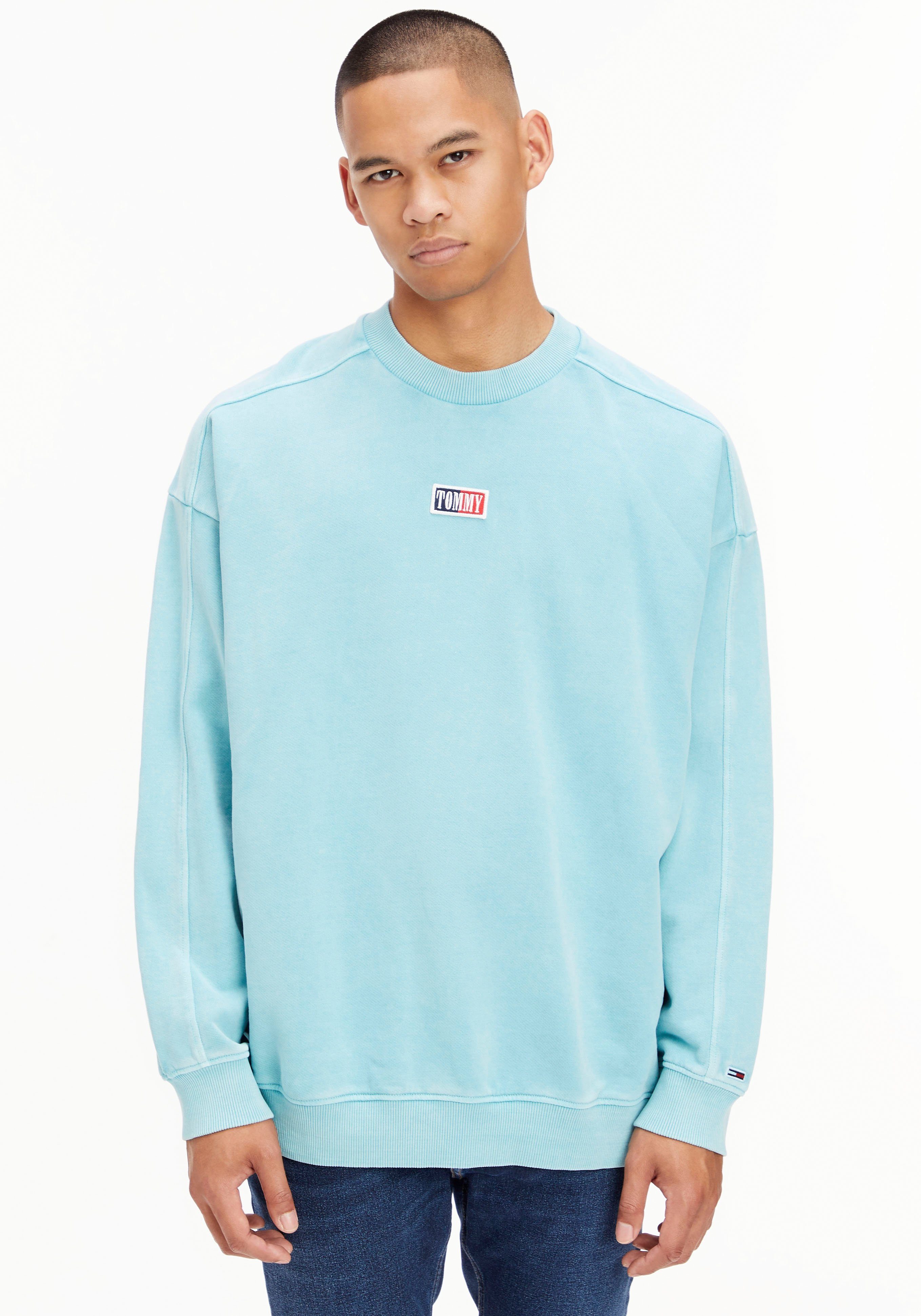 Tommy Jeans Sweater TJM SKATER TIMELESS TOMMY CREW mit Rundhalsausschnitt Ocean Tide