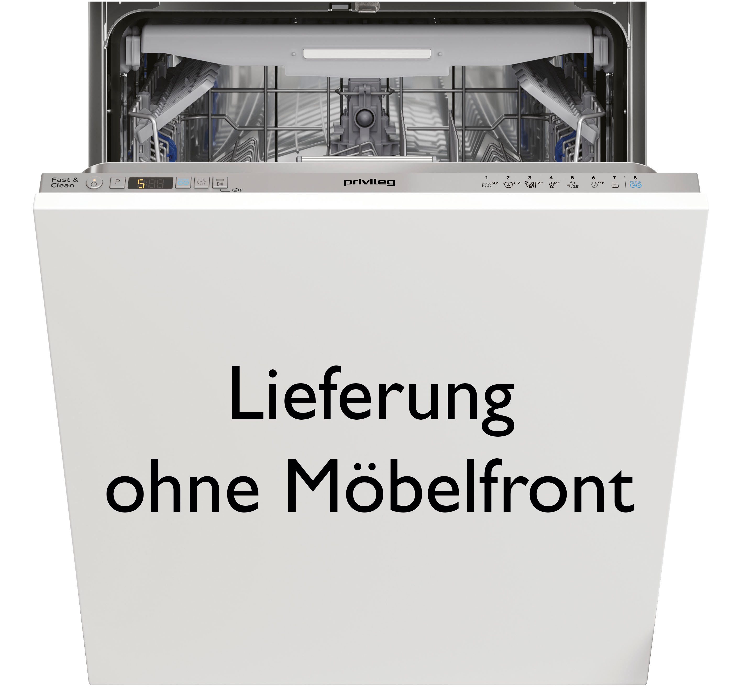 Privileg vollintegrierbarer Geschirrspüler P0I ECO D551 S, 14 Maßgedecke, Fast&Clean 28’ – das effektive Reinigungsprogramm unter 28 Minuten