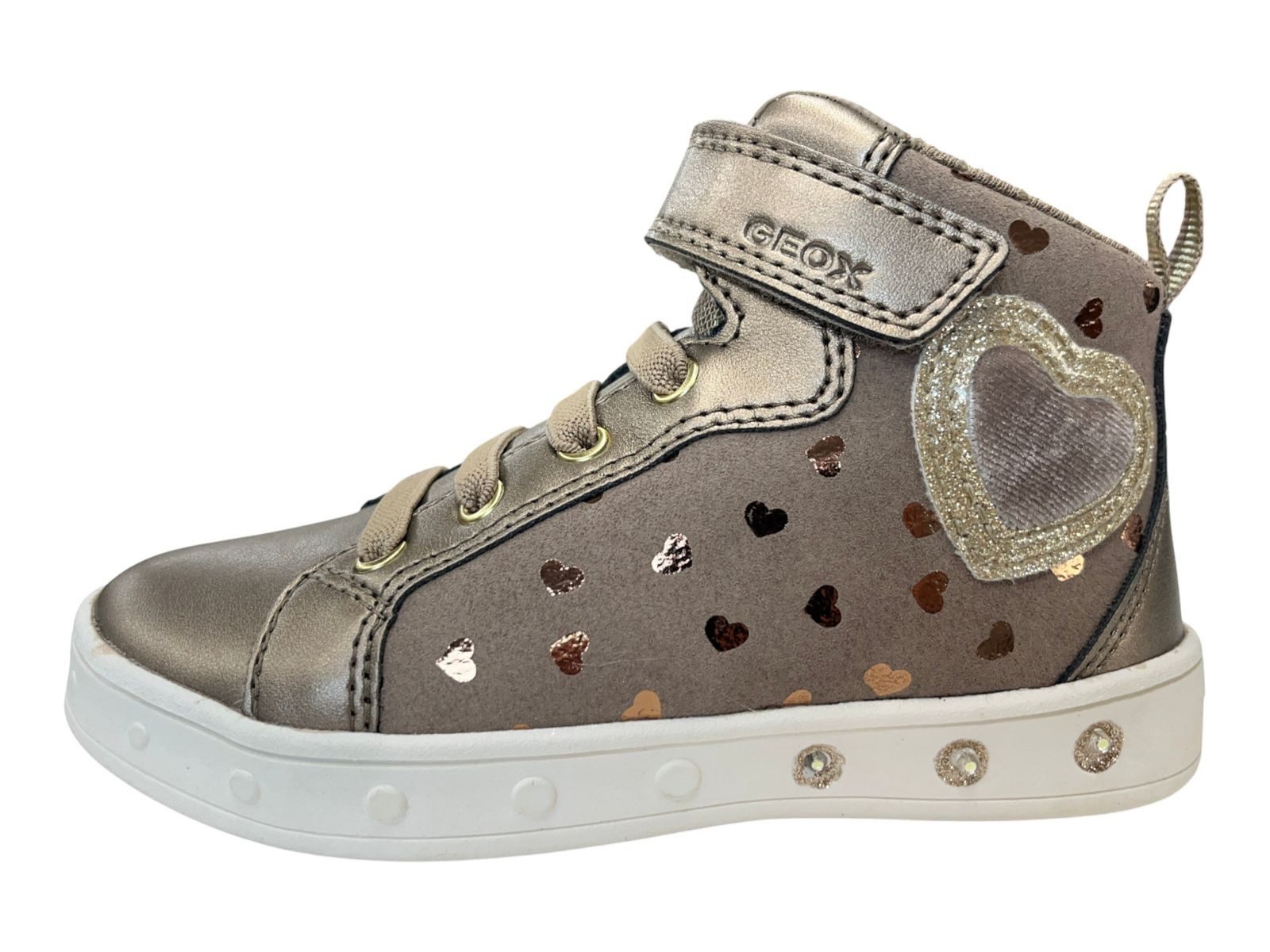 Geox GEOX Kinder Sneaker SKYLIN GIRL BLINKER J568WE-C5M2U dk beige Sneaker