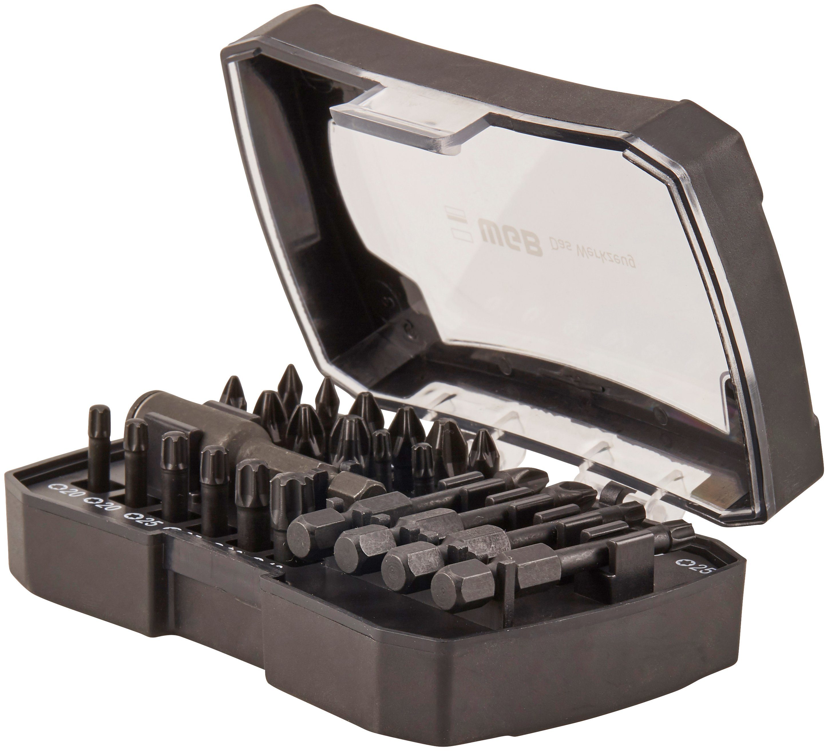 schlagfester Werkzeug Das - 547 in Bit-Set Kunststoffbox 23-St., WGB S2-Profi-Stahl,