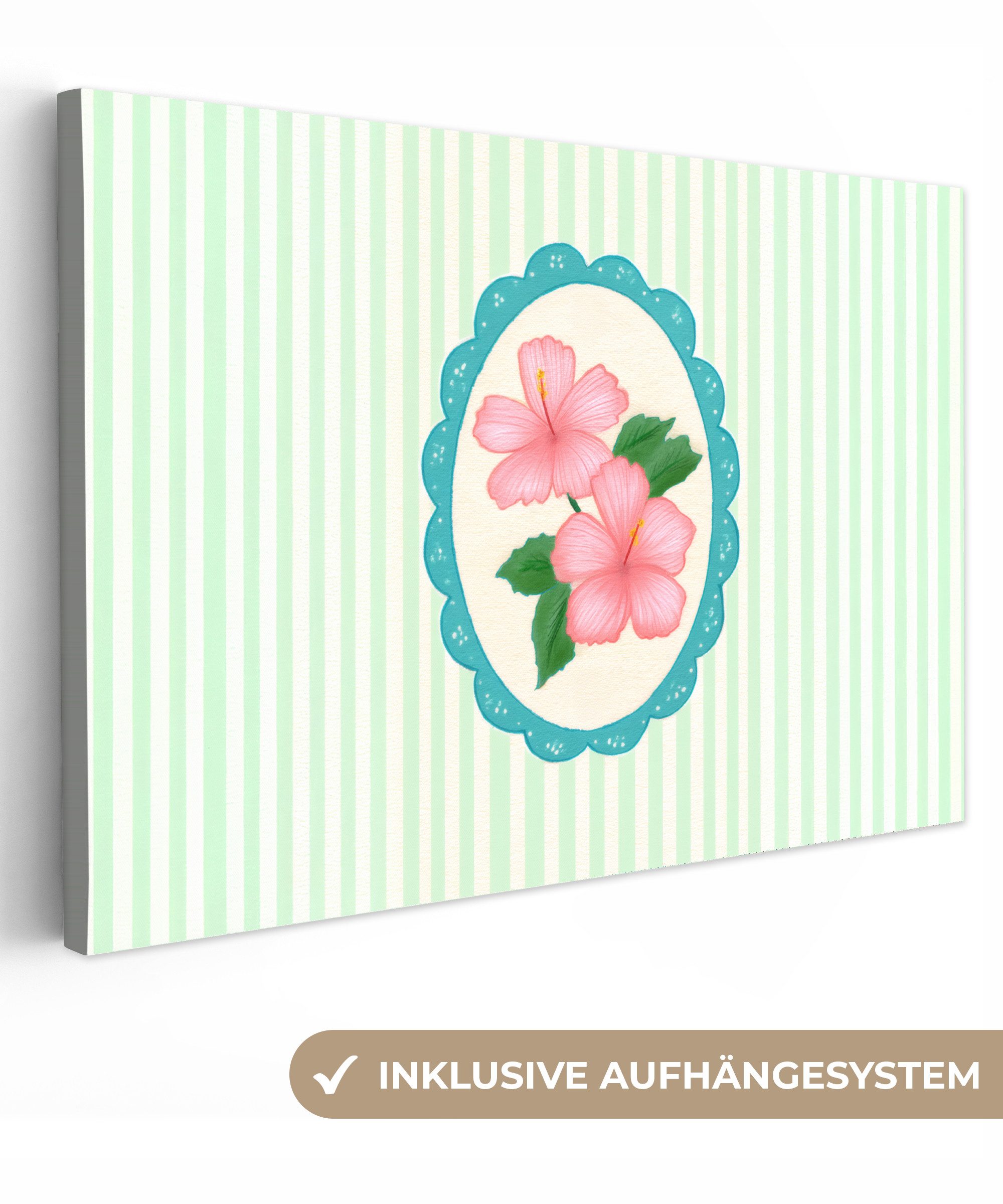 OneMillionCanvasses® Leinwandbild Blumen - Oval - günstig online kaufen