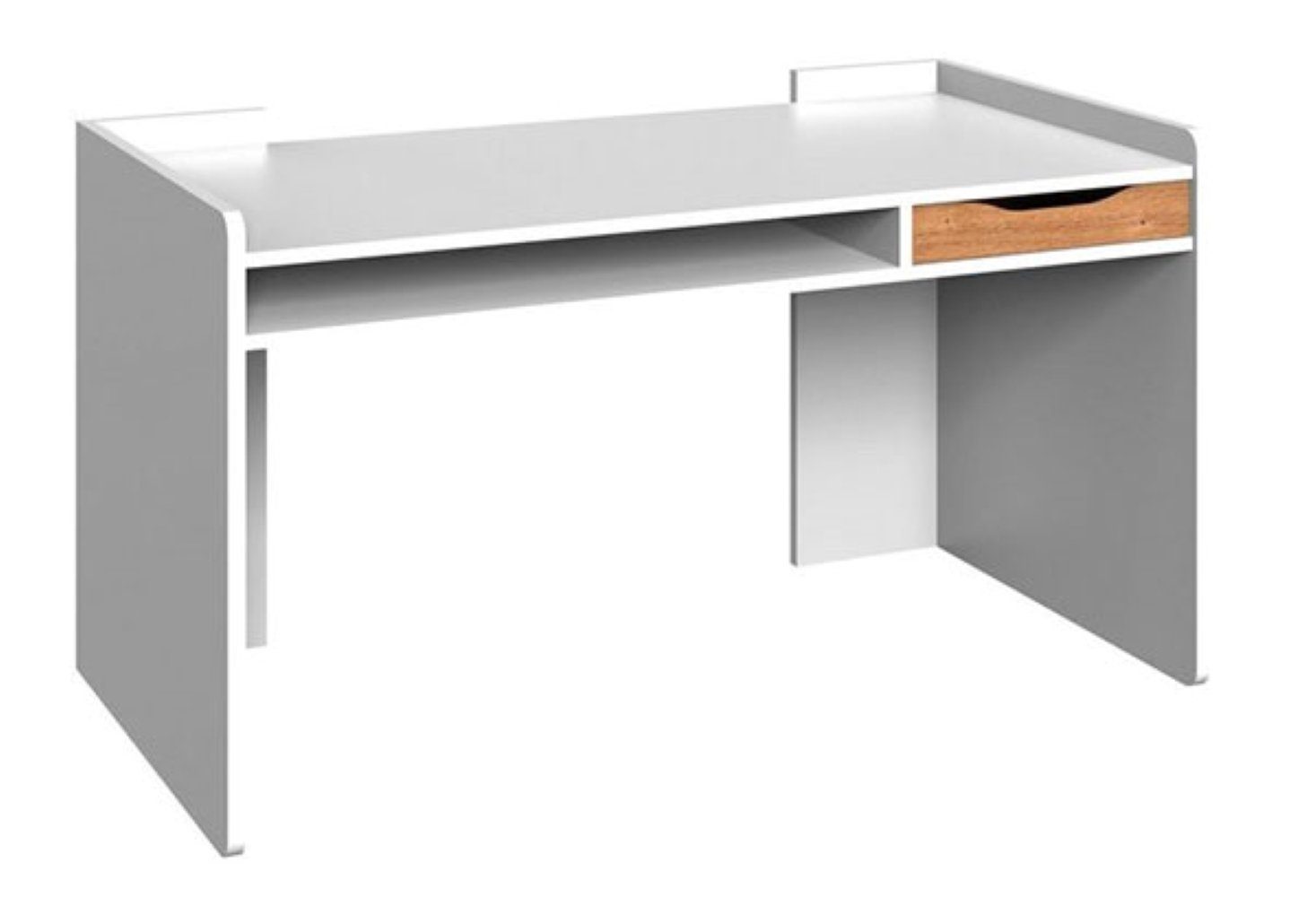 Wimex Schreibtisch Töre, 124x70x77cm weiß / plankeneiche