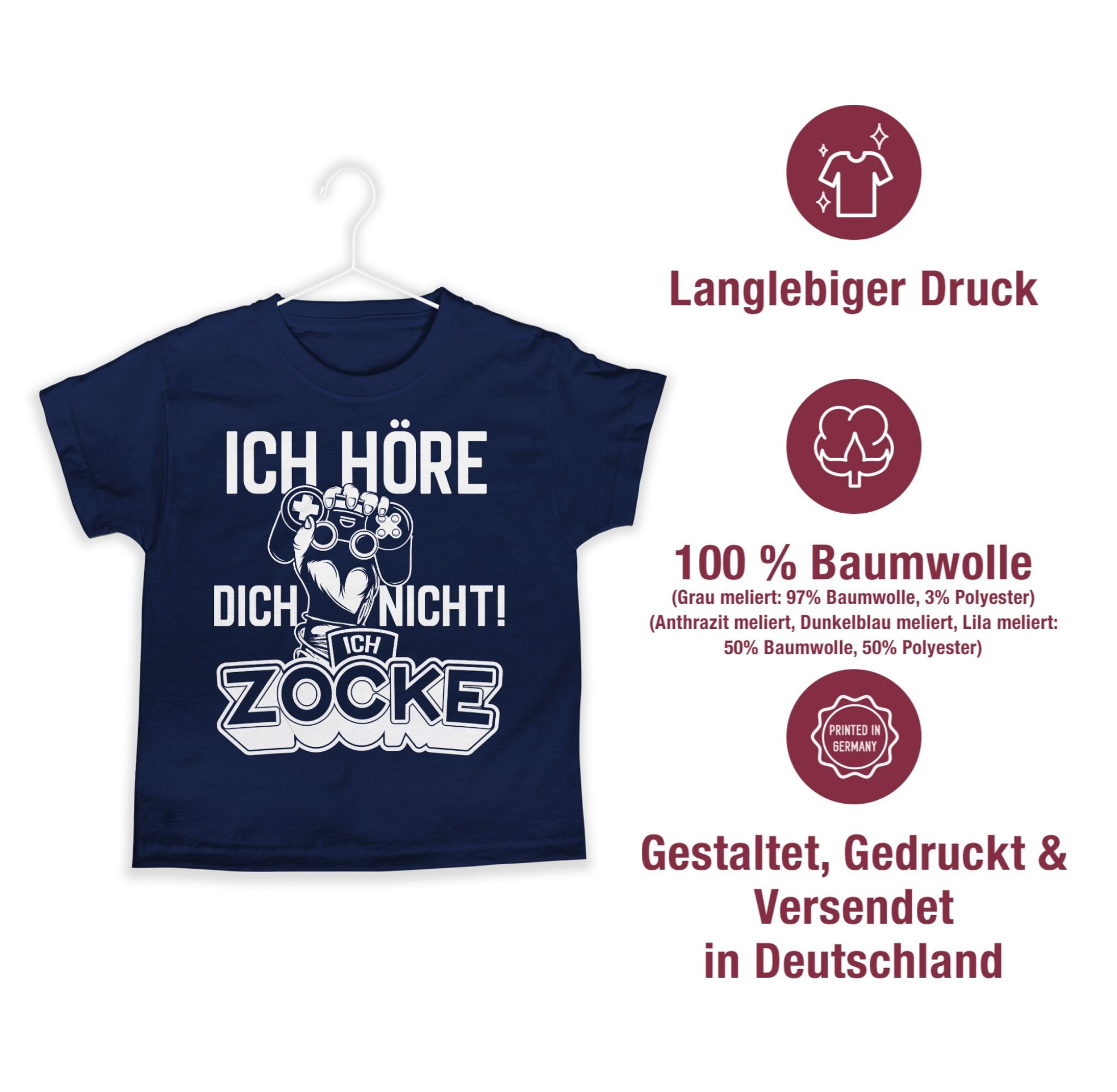 T-Shirt und höre nicht 2 Co Ich Dunkelblau Controller Kinderkleidung Shirtracer ich Hand dich zocke