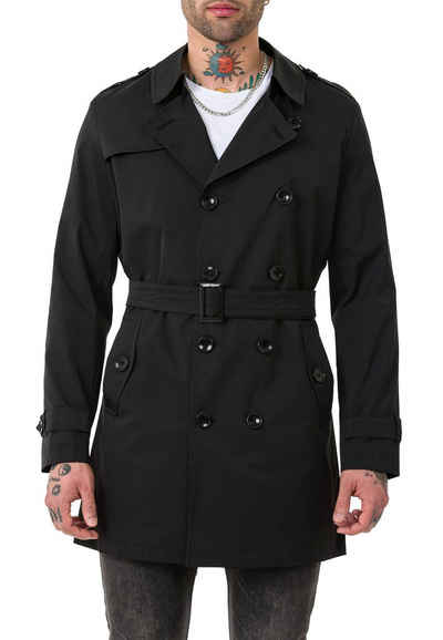 RedBridge Trenchcoat Red Bridge Herren Mantel Trenchcoat Jacke Schwarz L Premium Qualität