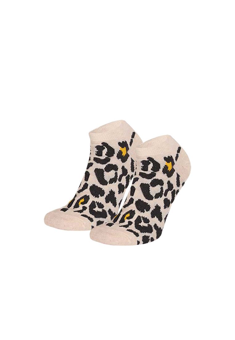 Yuhu Sneakersocken Damen Socken 5er Pack Leo Print Leopardenmuster (5-Paar) Einheitsgröße 36-41