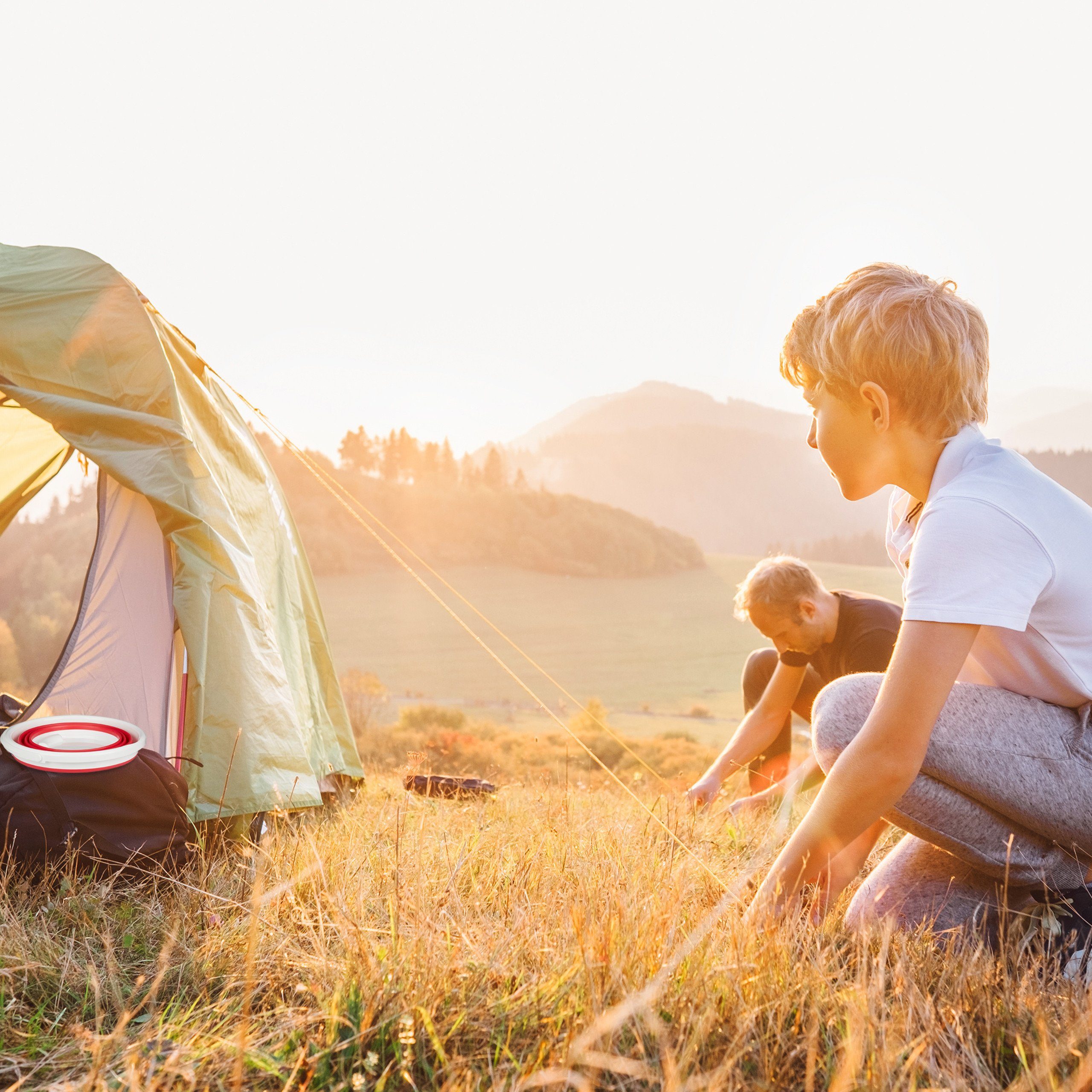 relaxdays Falteimer Faltbarer Eimer 10 Liter, grün