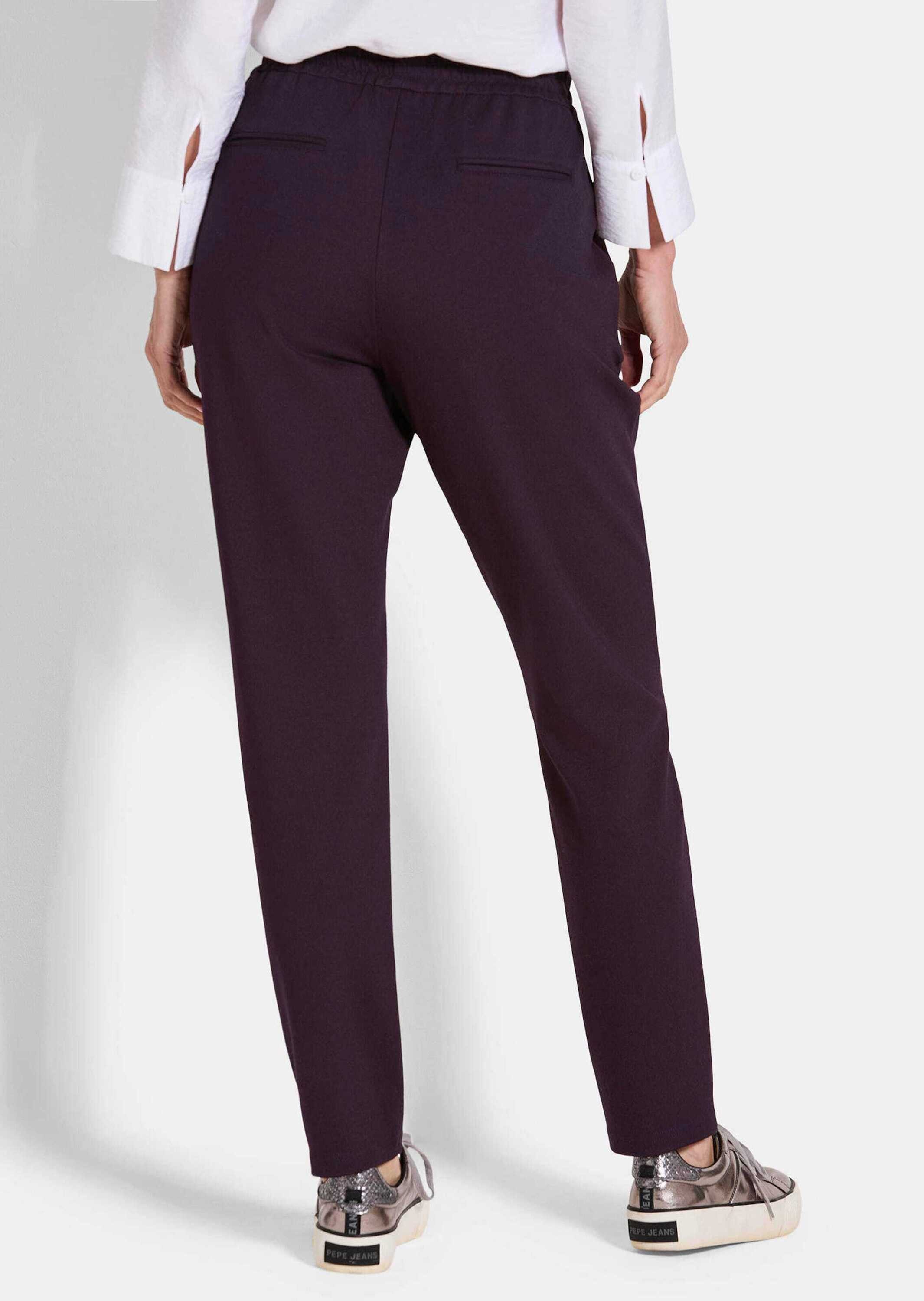 GOLDNER Stoffhose Elegante Joggpants SARA, hoher Bund Freizeithose mit elastischem Bund, Zierbändern, konischer Beinverlauf – Bild 3 von 5