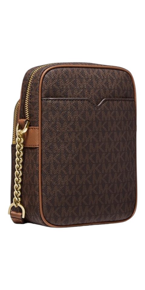 MICHAEL KORS Umhängetasche Michael Kors Jet Set Travel Crossbody Logo Canvas Braun Umhängetasche