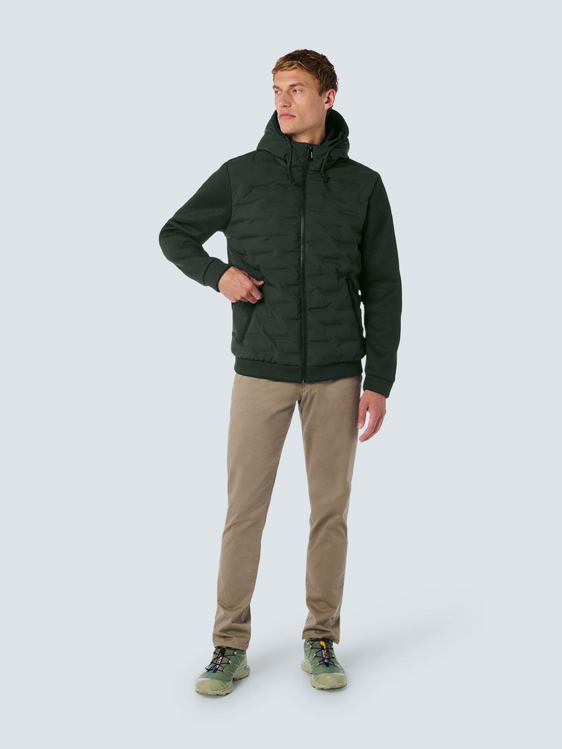 NO EXCESS Outdoorjacke Jacket Short Fit Sealed Hooded Knitted Mix