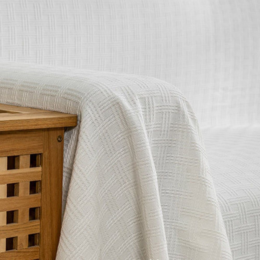 180*300, Weißes Vielseitige Decke Sofaüberwurf dekorativen FELIXLEO Sofahusse Quasten mit