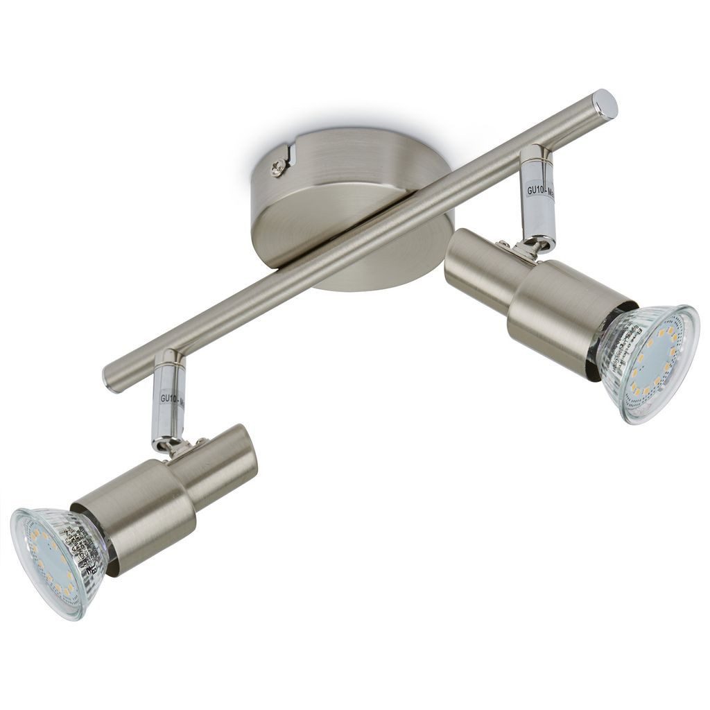 Briloner Leuchten LED Deckenleuchte 2907-022, LED wechselbar, 2700K - Extra-Warmweiß, matt-nickel, GU10, Deckenlampe