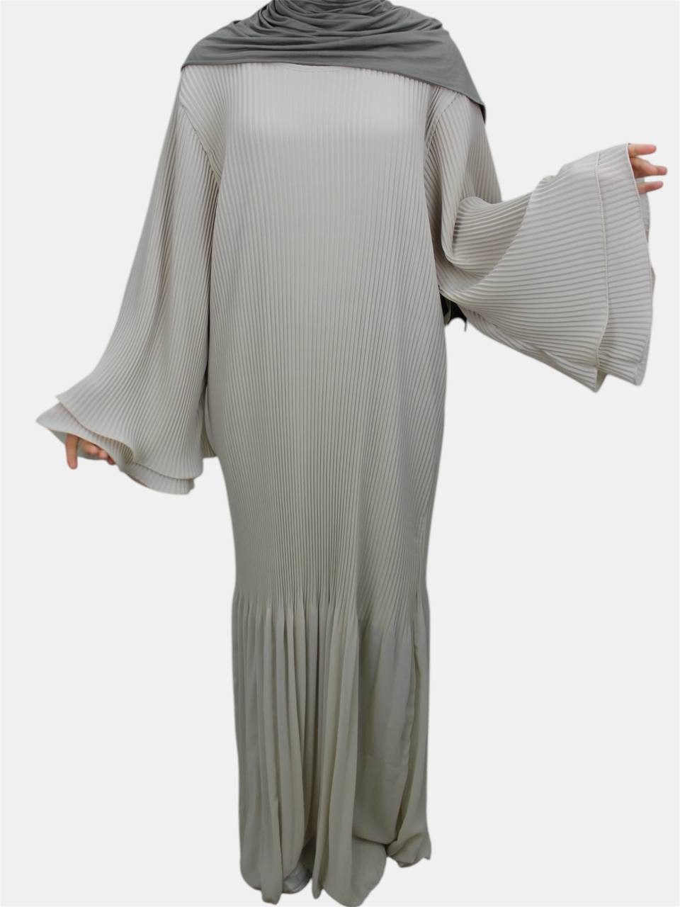 Aymasal Plisseekleid Daily Kleid MIRAY Ballonärmel mit Gürtel Freizeitkleid Herbstkleid (Einzelartikel) Plisseekleid Daily Kleid MIRAY Ballonärmel