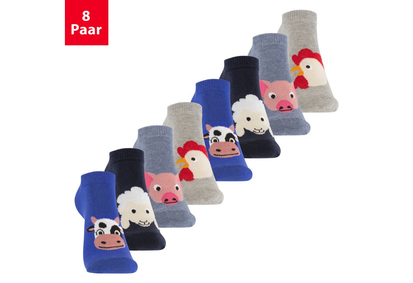 Footstar Kurzsocken Kinder Socken (8 Paar) für Mädchen & Jungen bunt