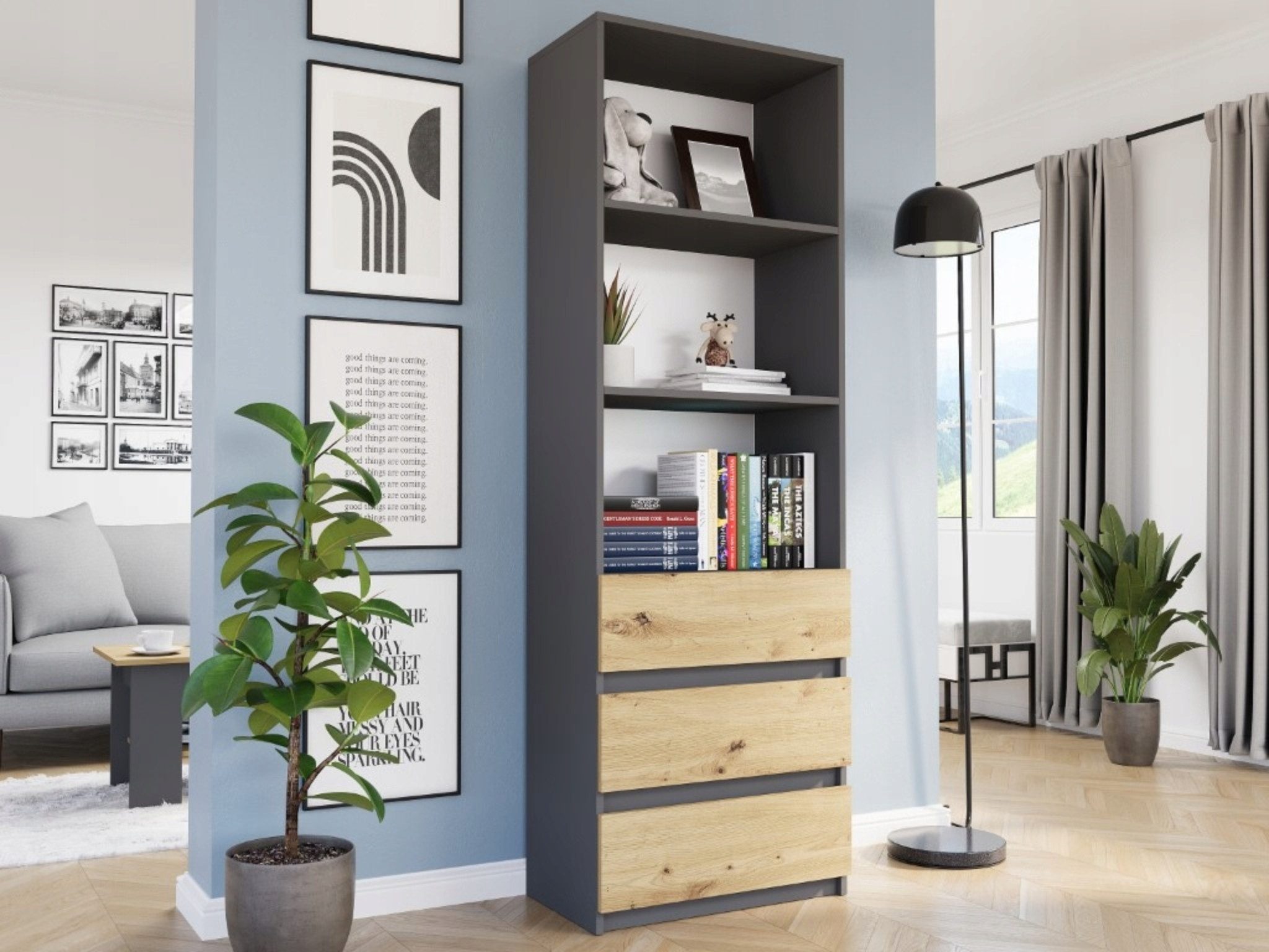 Home Collective Bücherregal mit 3 Schubladen günstig online kaufen