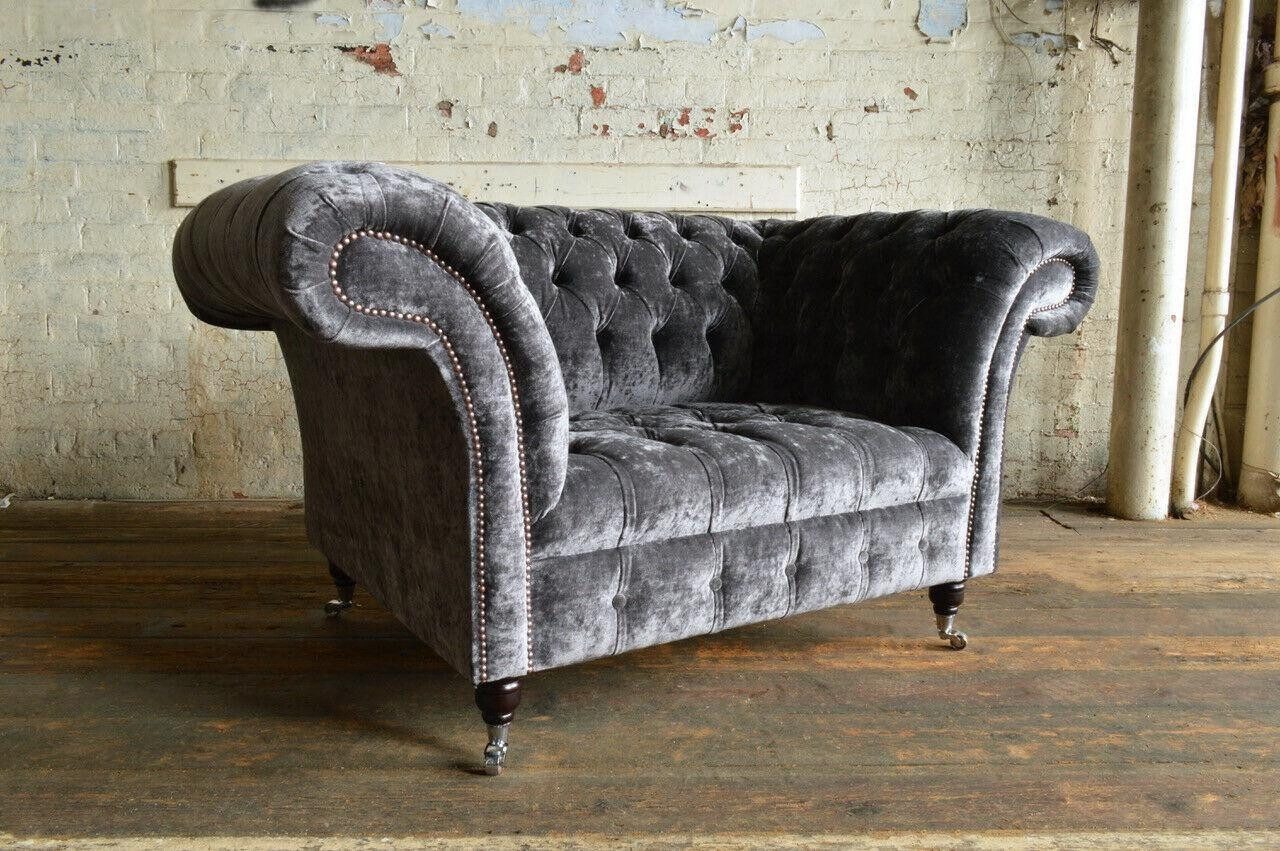 Xlmoebel Chesterfield-Sessel Eleganter Lounge-Sessel aus Stoff im Chesterfield Design (1-St., Sofa 1,5 Sitzer), Hergestellt in Europa