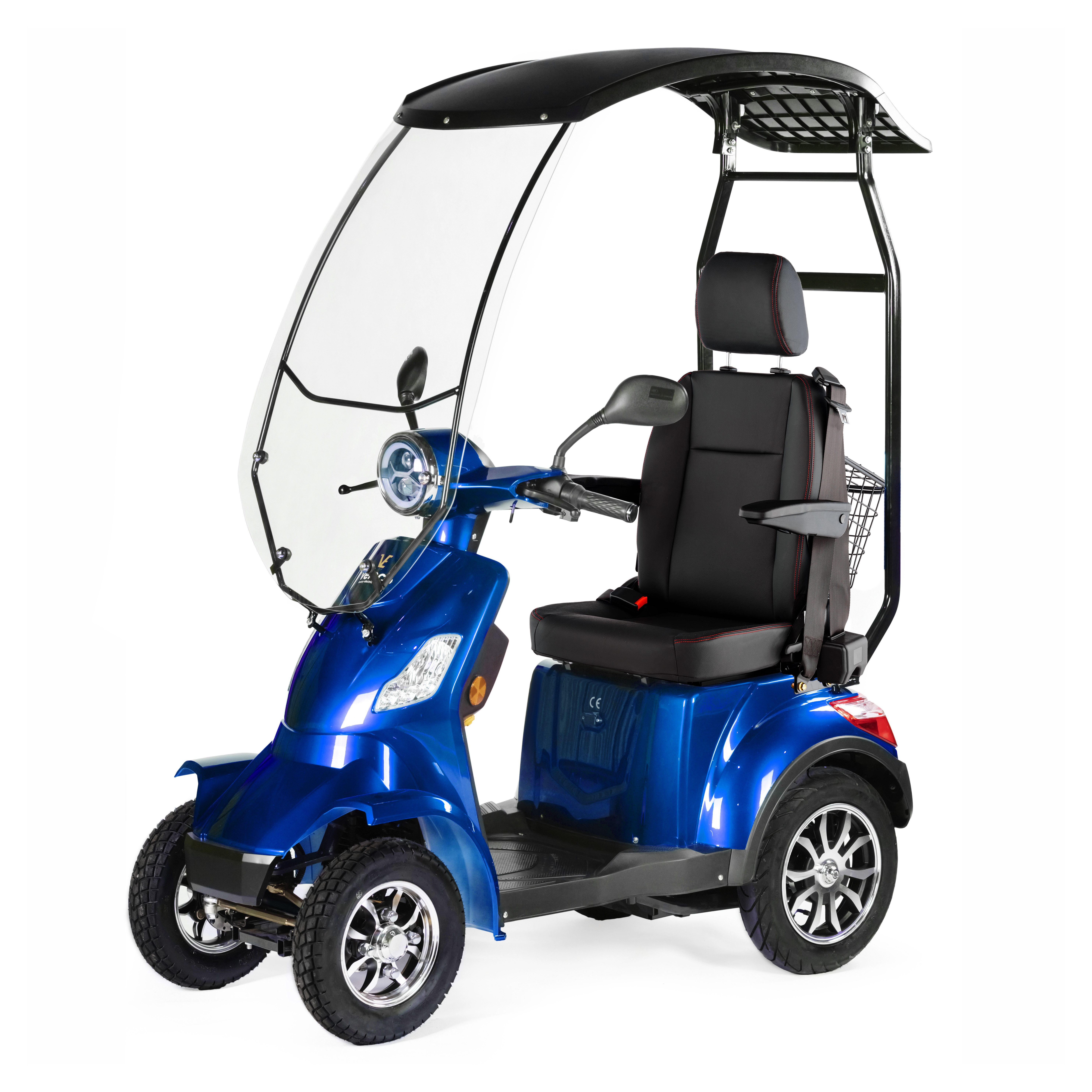 Veleco Elektromobil Faster mit Dach und Kapitänssitz - Hohe Rückenlehne -Seniorenmobil, 12,00 km/h, Kapitänssitz mit hoher Rückenlehne, Dach mit Windschutzscheibe