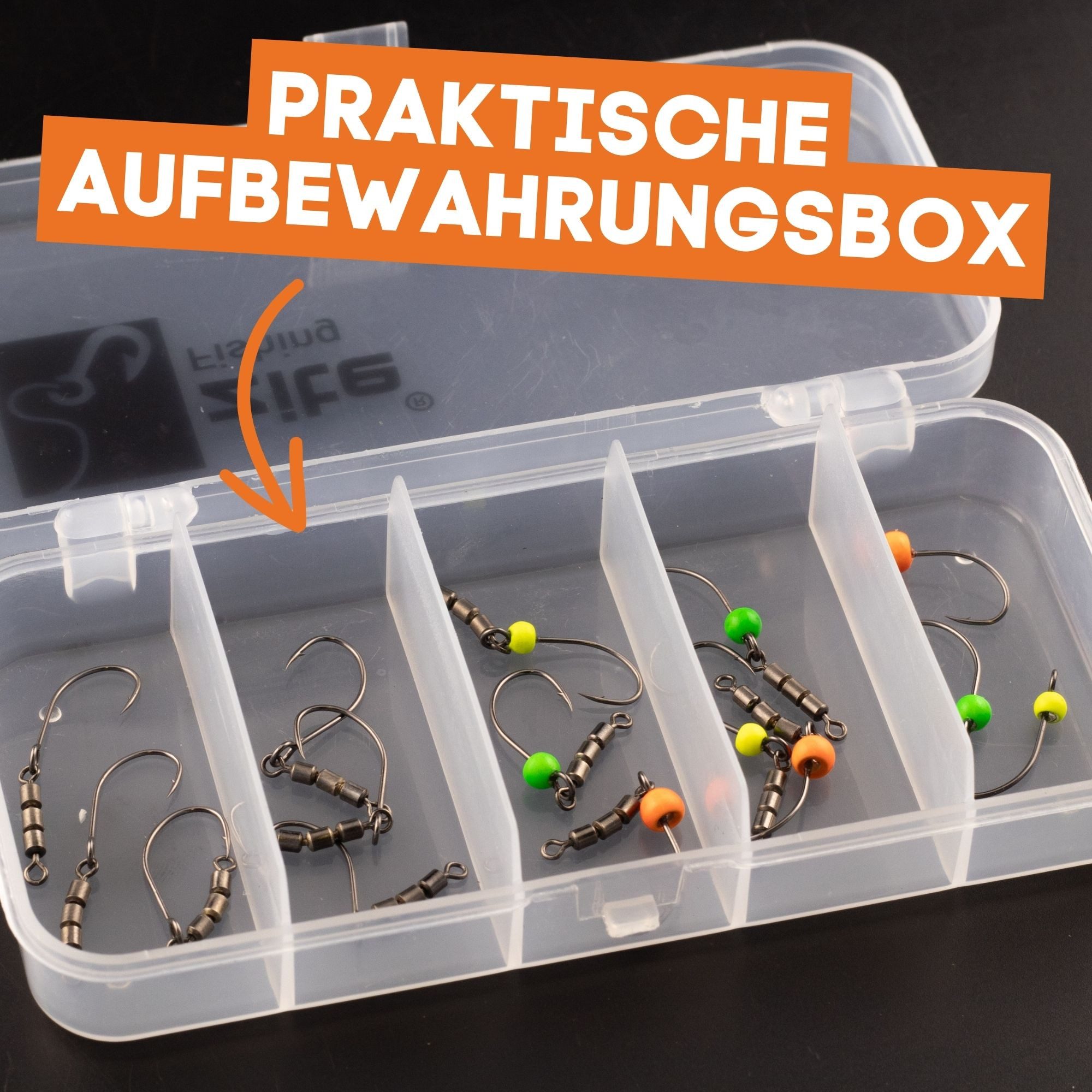 Zite Forellenhaken Rotate-Rig Haken Box Forellenangeln Gr. 4-6 + Tungsten Jighaken, (15-St)