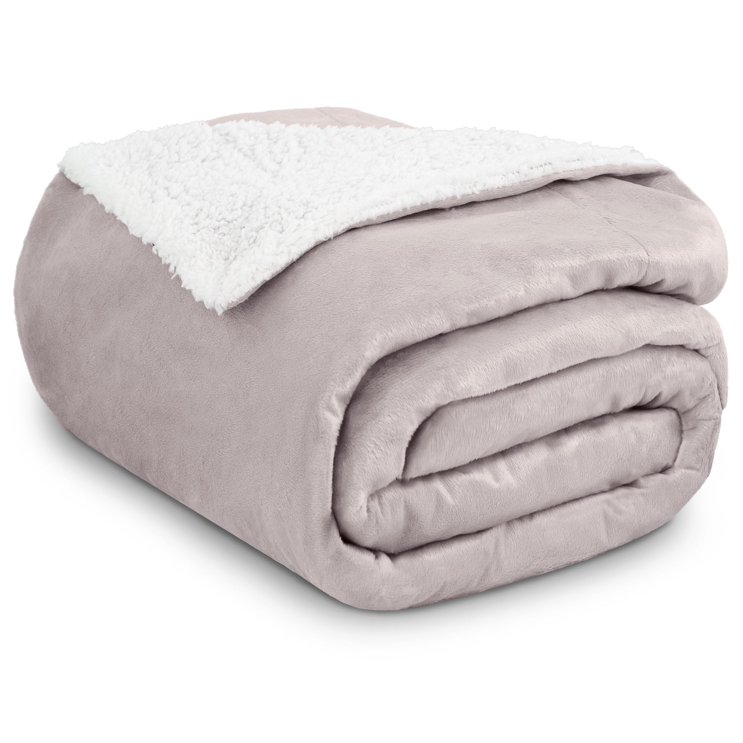 Wohndecke in Lammfell-Optik Kuscheldecke weich & flauschig - Sherpa Fleecedecke, Gräfenstayn, Warme Wolldecke & Sofaüberwurf Tagesdecke für Couch & Sofa