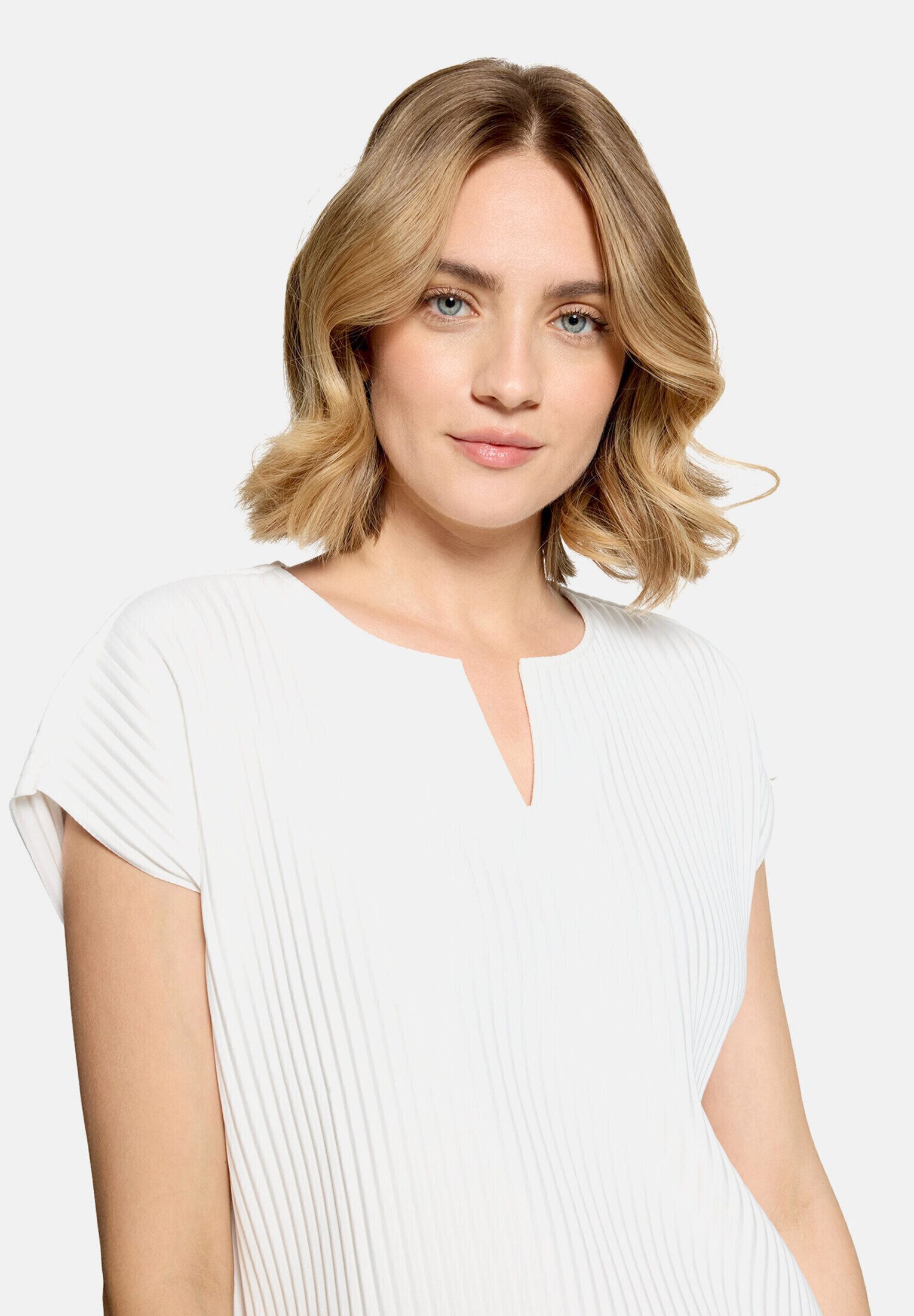 Betty&Co Kurzarmshirt Damen mit Plissee (1-tlg) Plissee