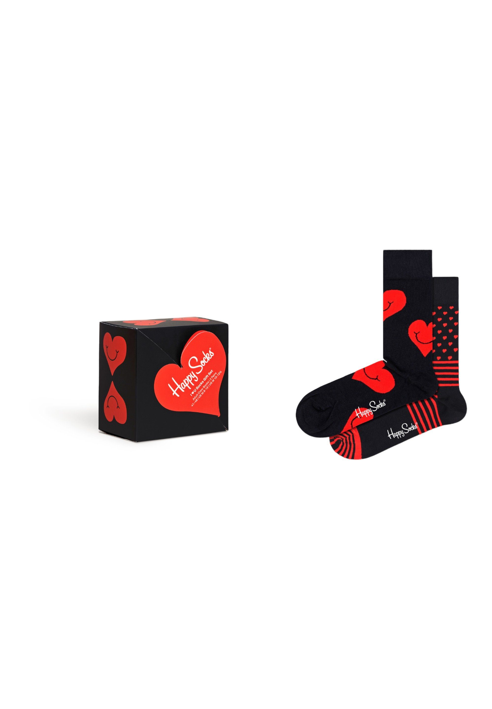 Set I Socks Socks You Heart Gift gekämmte Baumwolle Happy 2-Pack Basicsocken