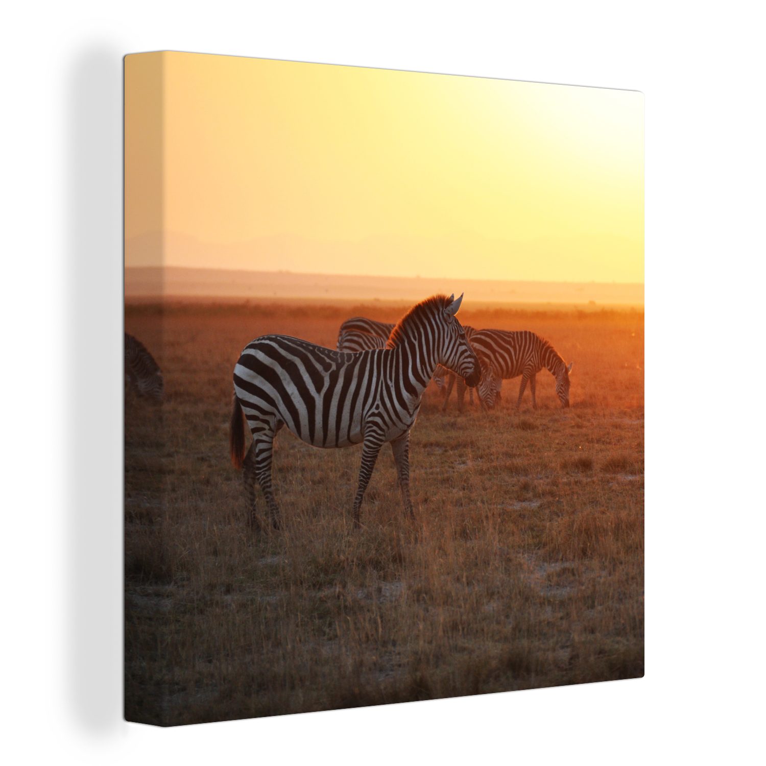 OneMillionCanvasses® Leinwandbild Sonnenaufgang im Amboseli-Nationalpark im afrikanischen Kenia, (1 St), Leinwand Bilder für Wohnzimmer Schlafzimmer