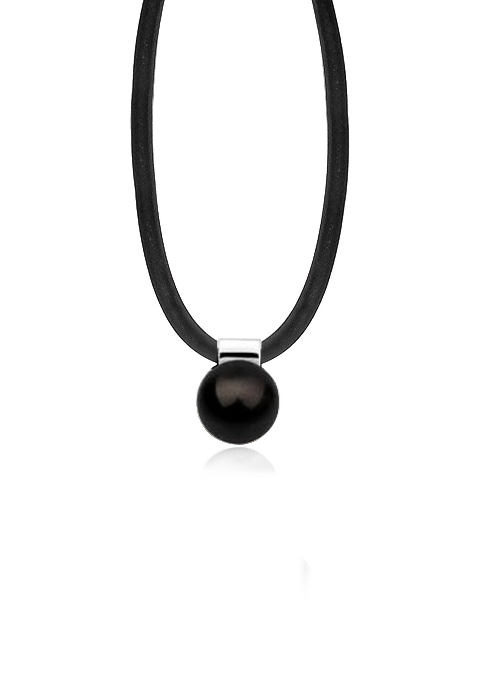 Nenalina Perlenkette Kautschuk Synthetische Perle 925 Silber