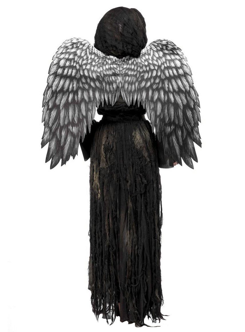Metamorph Engel-Kostüm Schwarzer Engel Kostüm für Frauen, Opulentes, hochwertiges Kostüm eines dunklen Todesengels