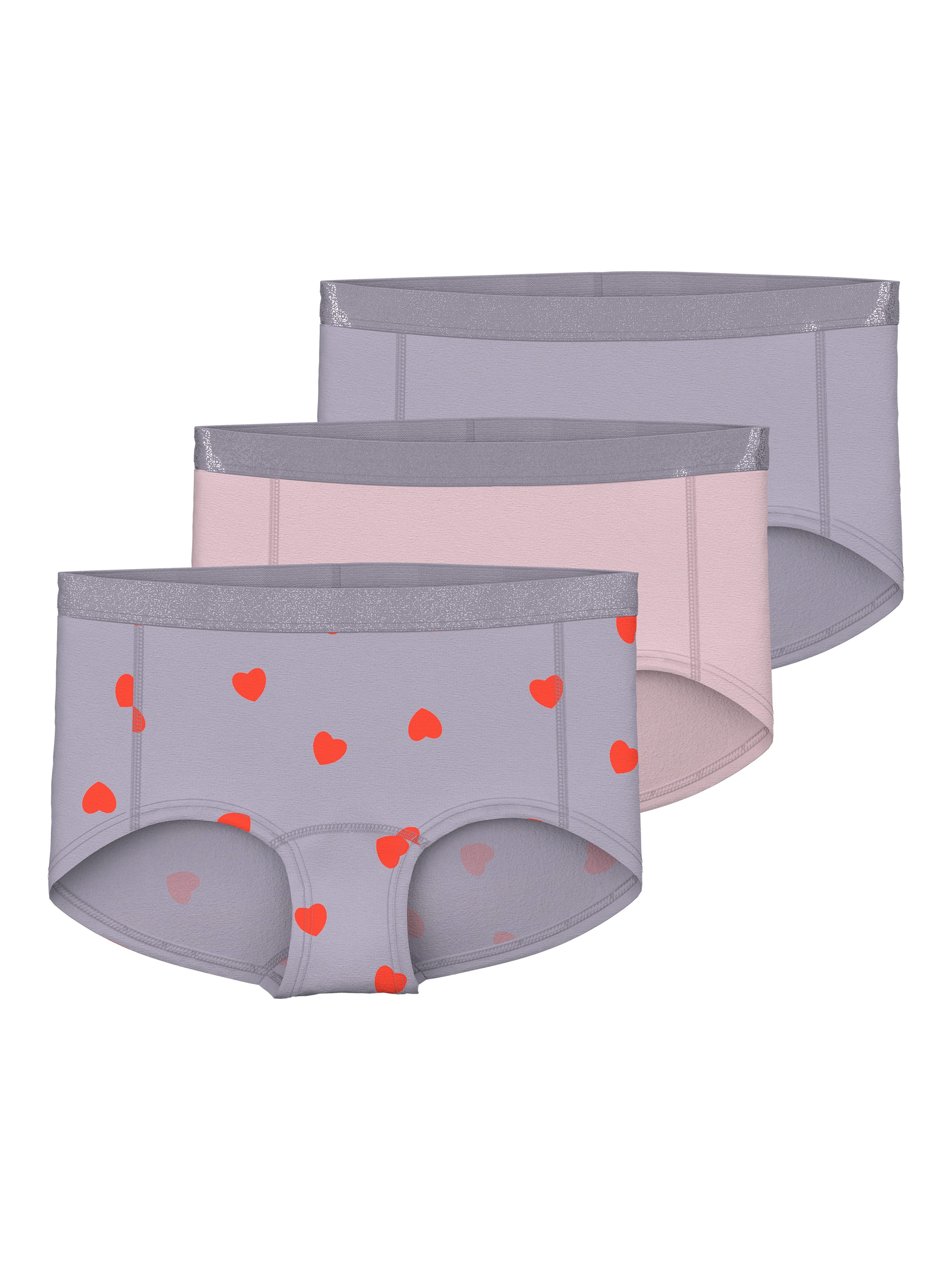 Name It Hipster NKFHIPSTER 3P LAVENDER HEARTS NOOS (Packung, 3-St)